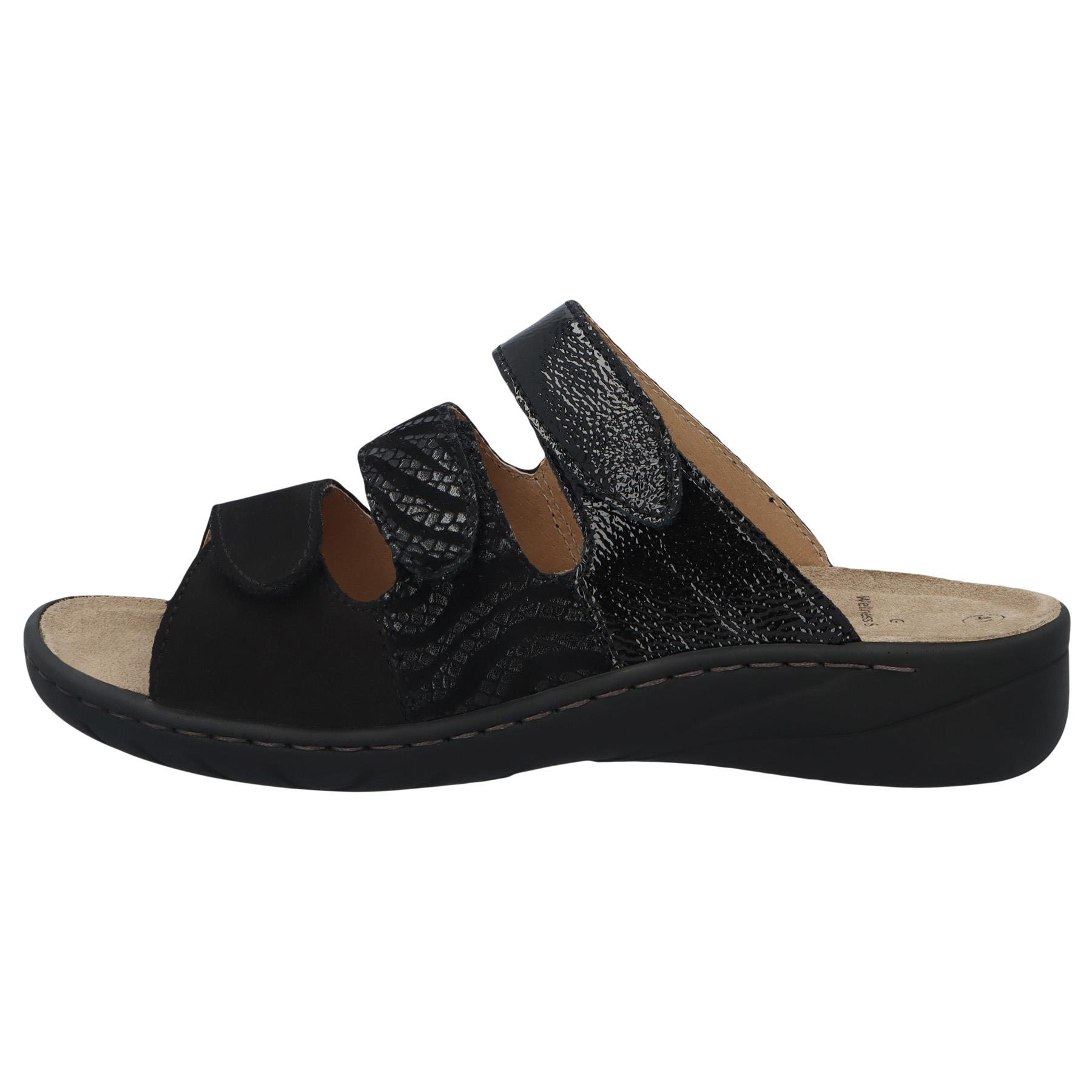 schwarze pantolette seitenansicht links