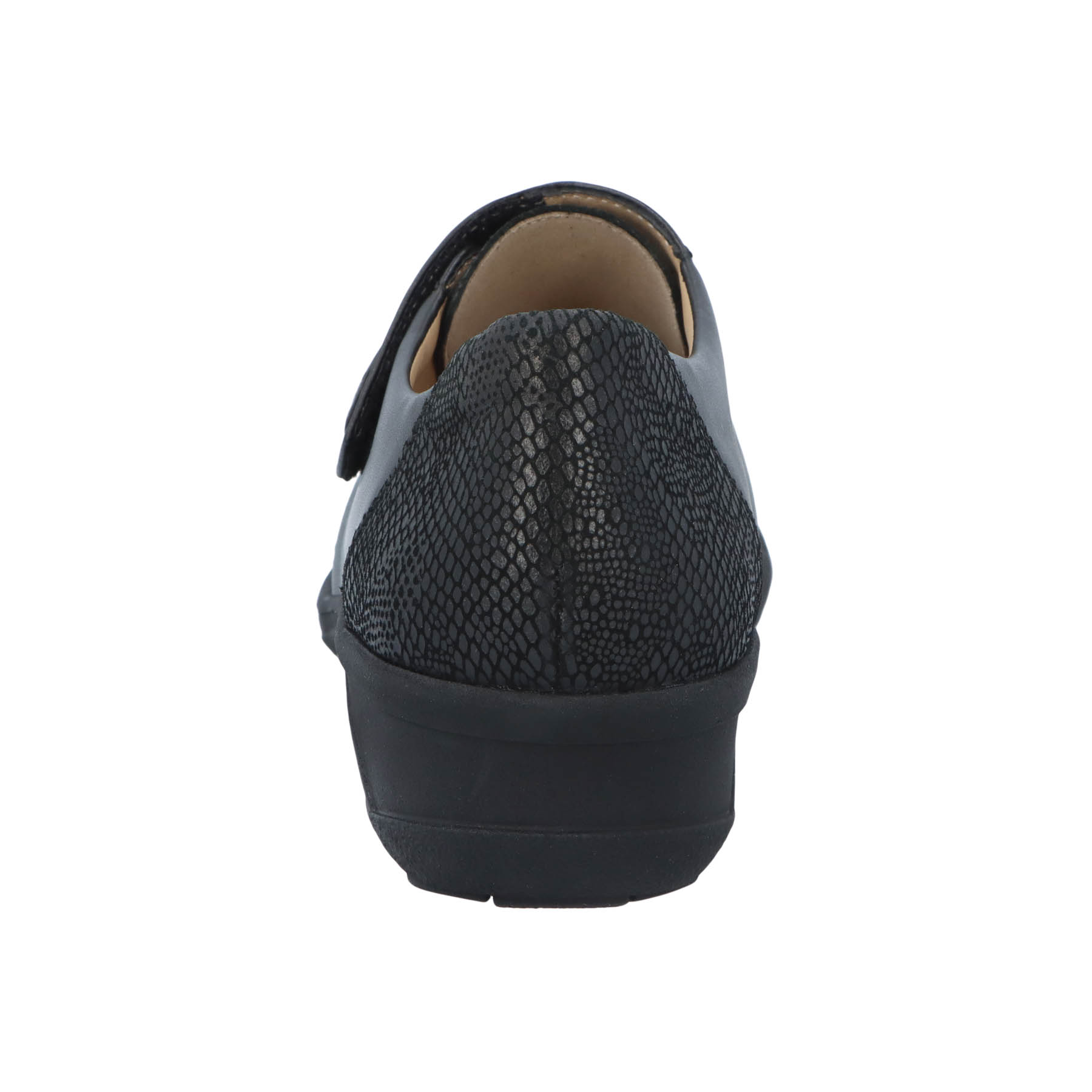 schwarze halbschuh hinteransicht