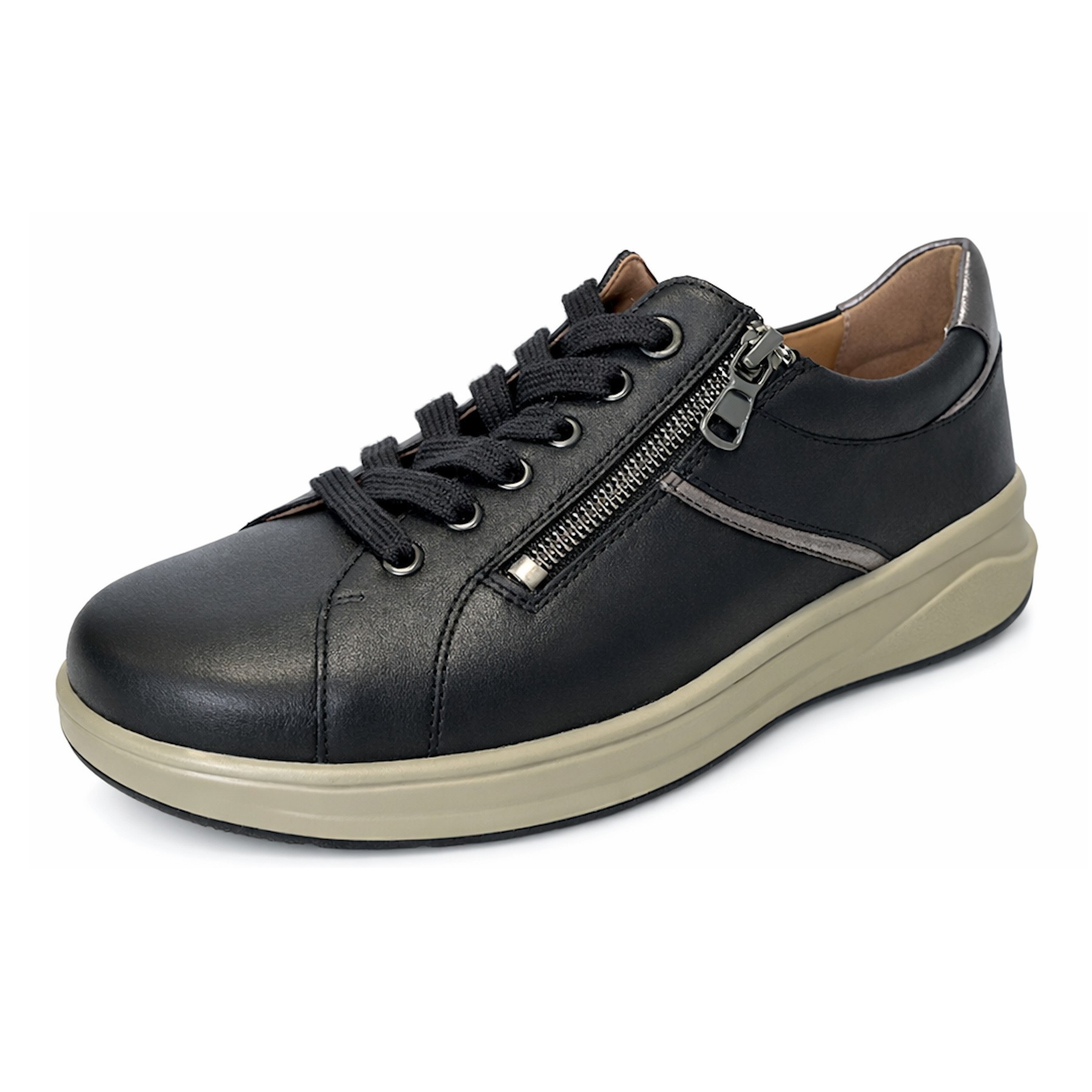 schwarze halbschuh 3-4 ansicht