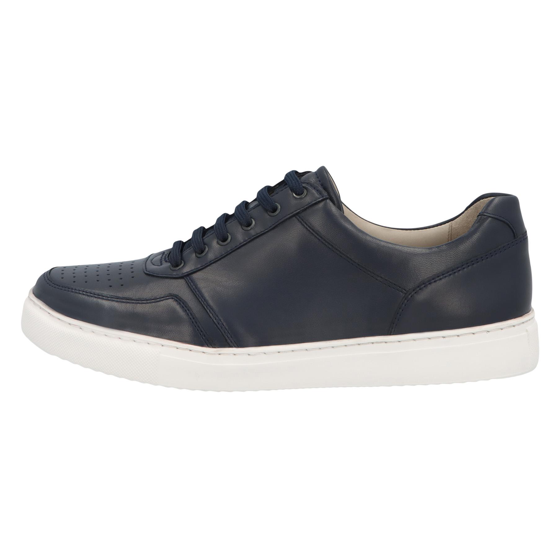 blaue halbschuh seitenansicht links