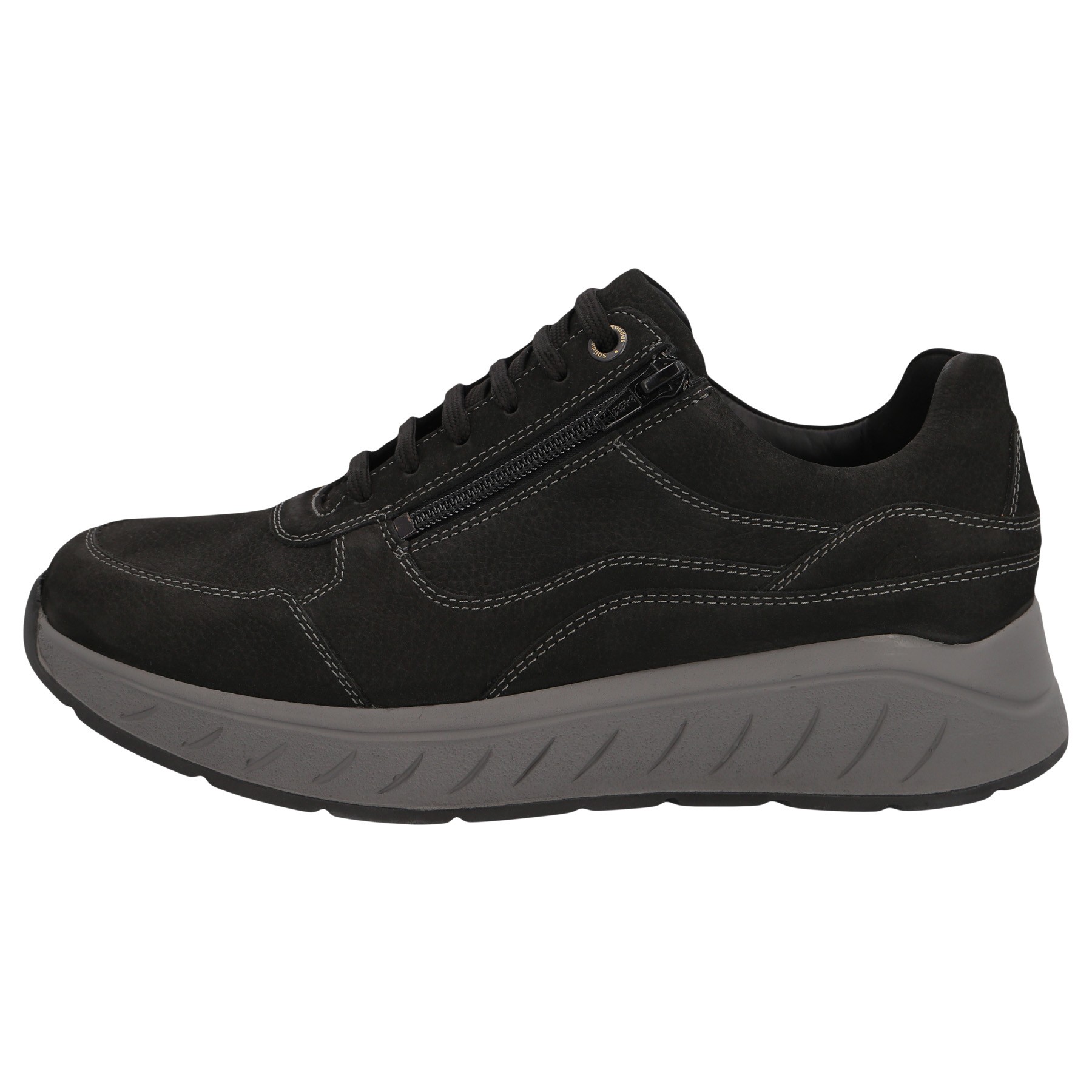 schwarze halbschuh seitenansicht links