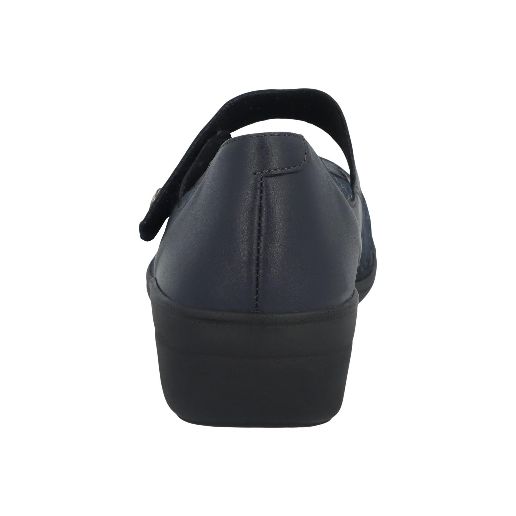 blaue halbschuh hinteransicht