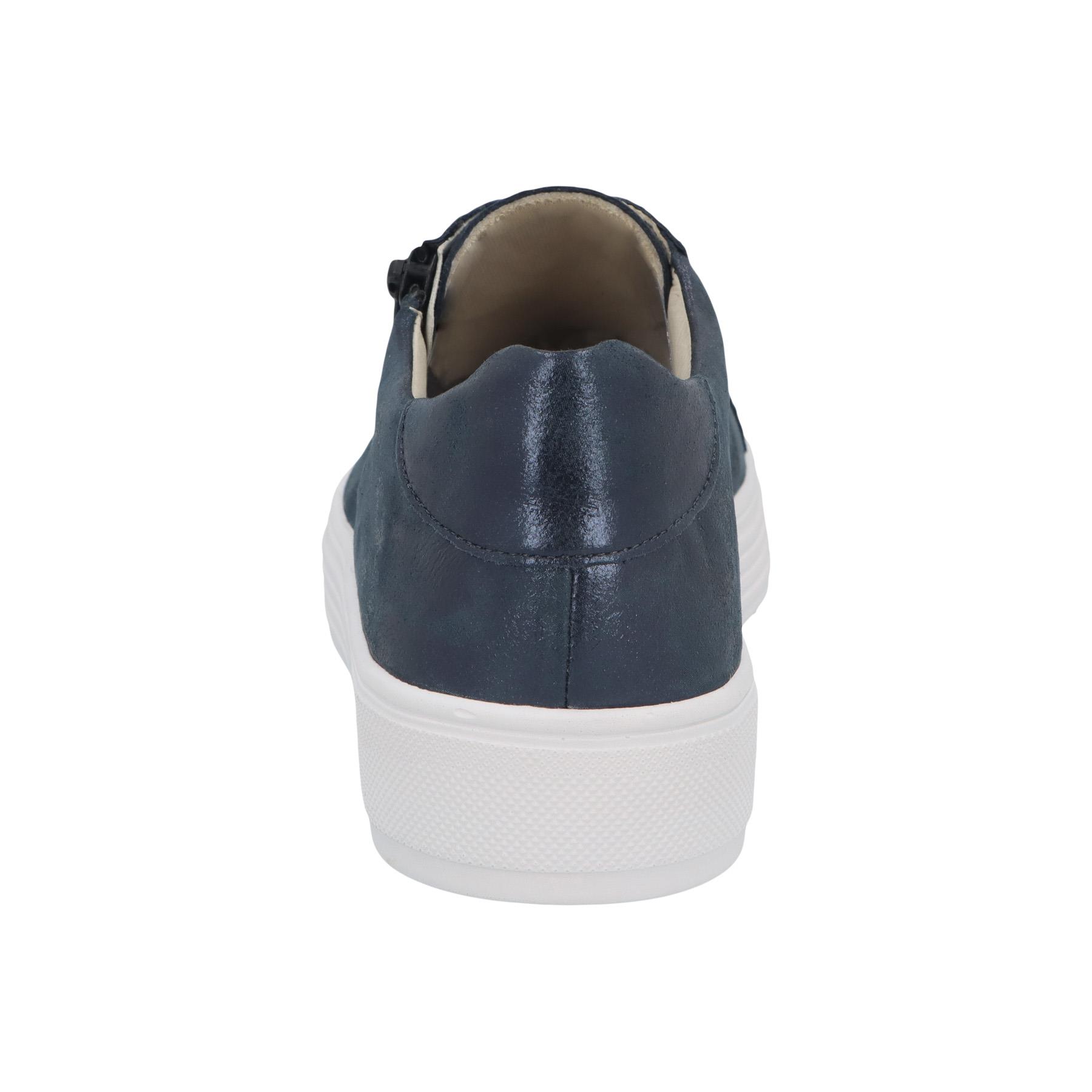 blaue halbschuh hinteransicht