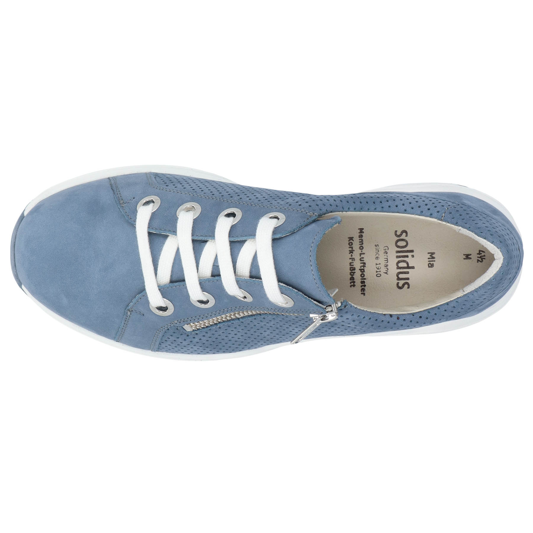 blaue halbschuh draufsicht