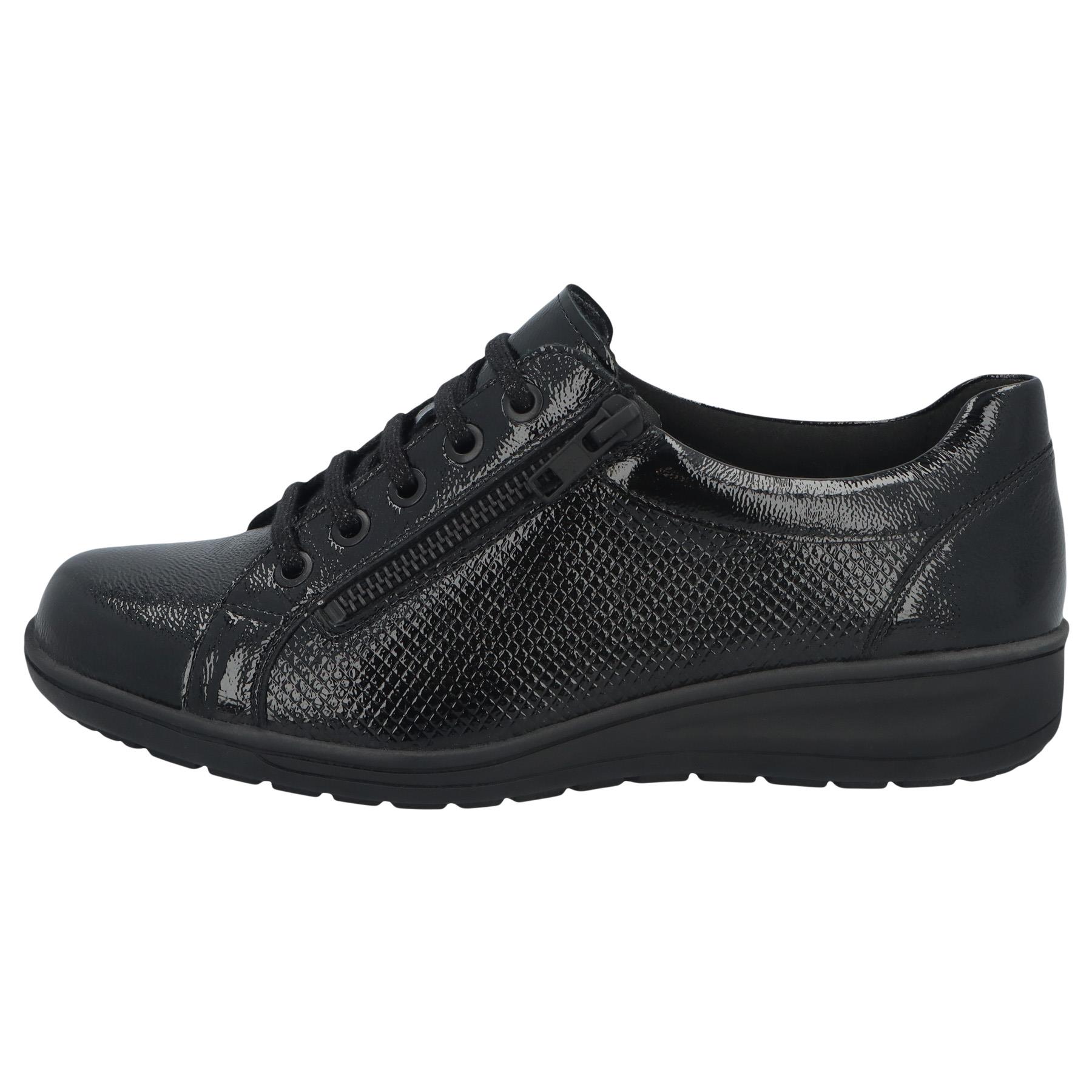 schwarze halbschuh seitenansicht links