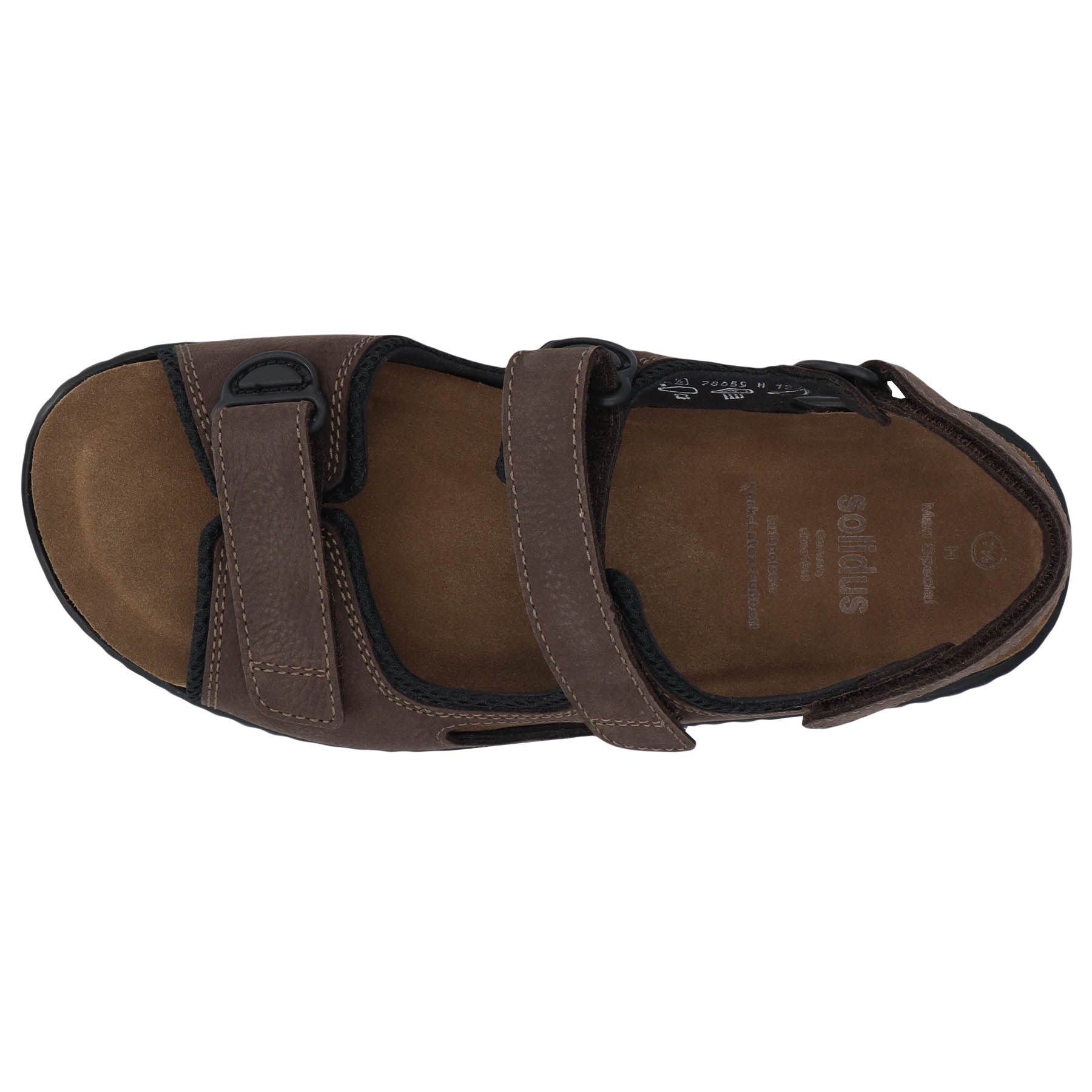 schwarze sandale draufsicht