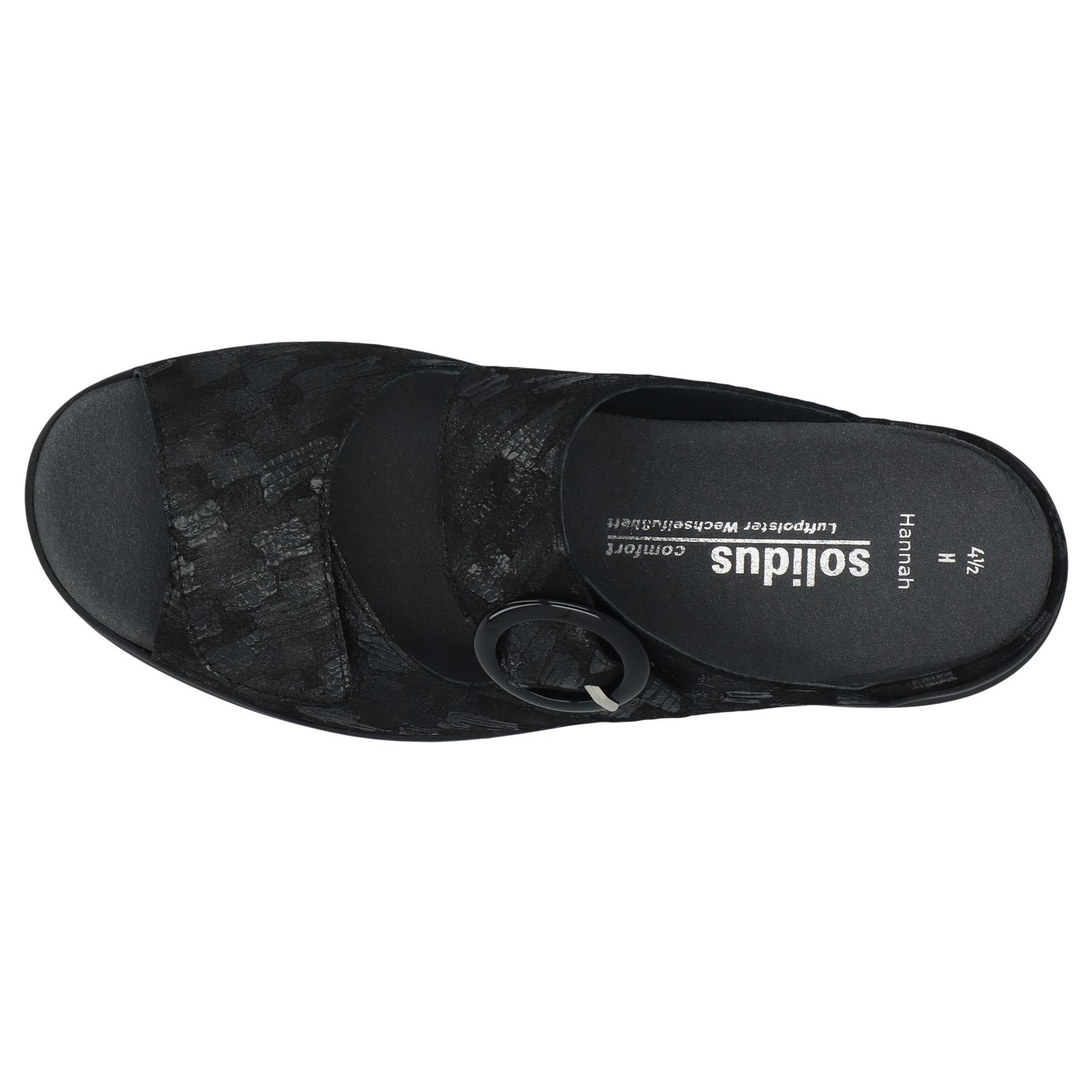 schwarze pantolette draufsicht