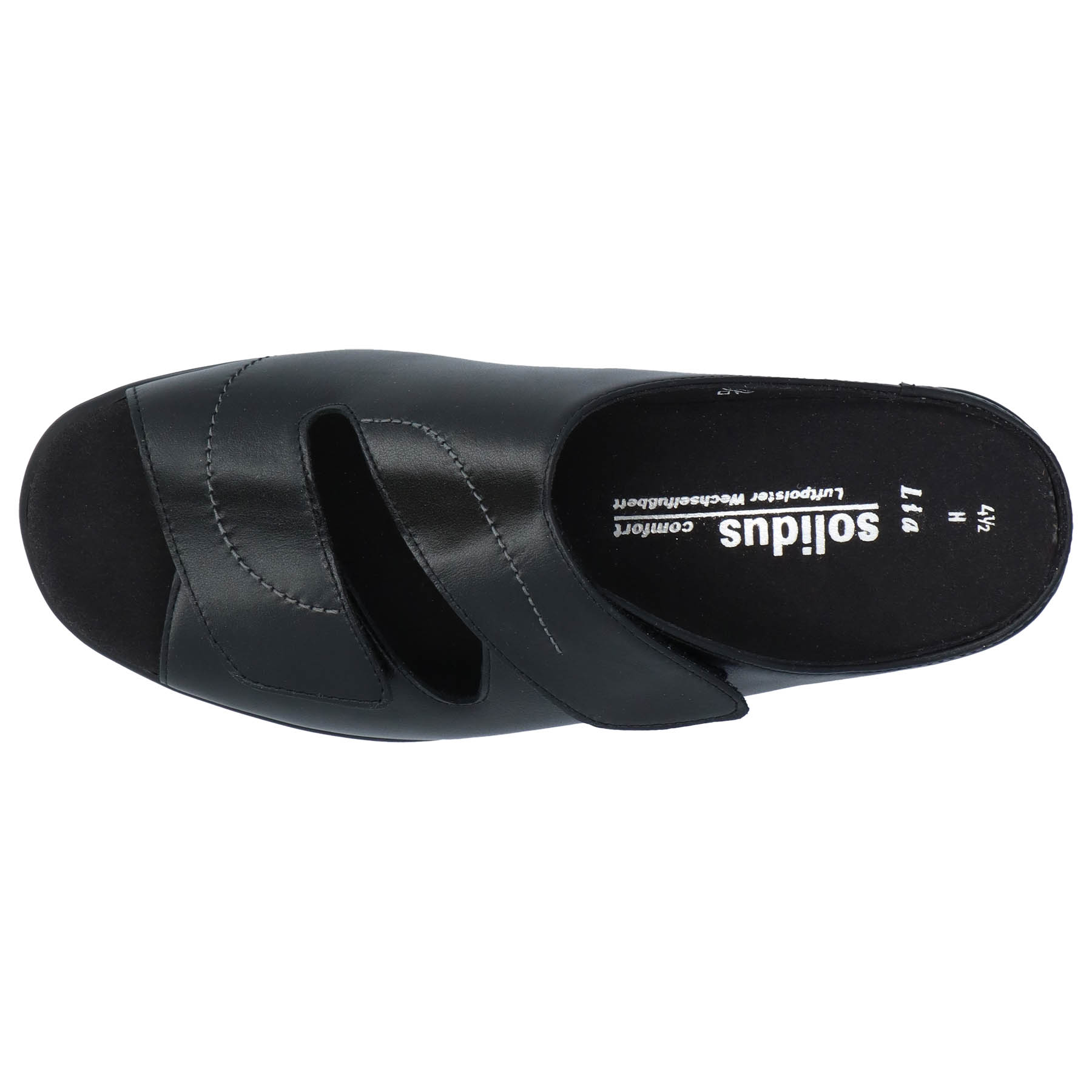 schwarze pantolette draufsicht