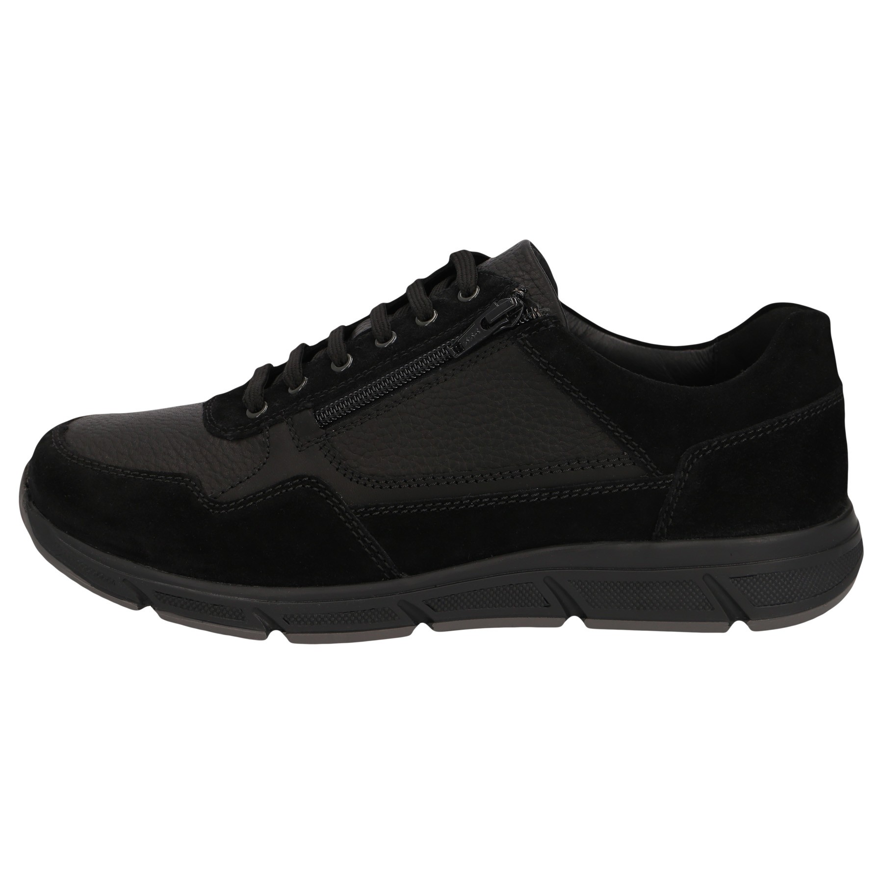 schwarze halbschuh seitenansicht links