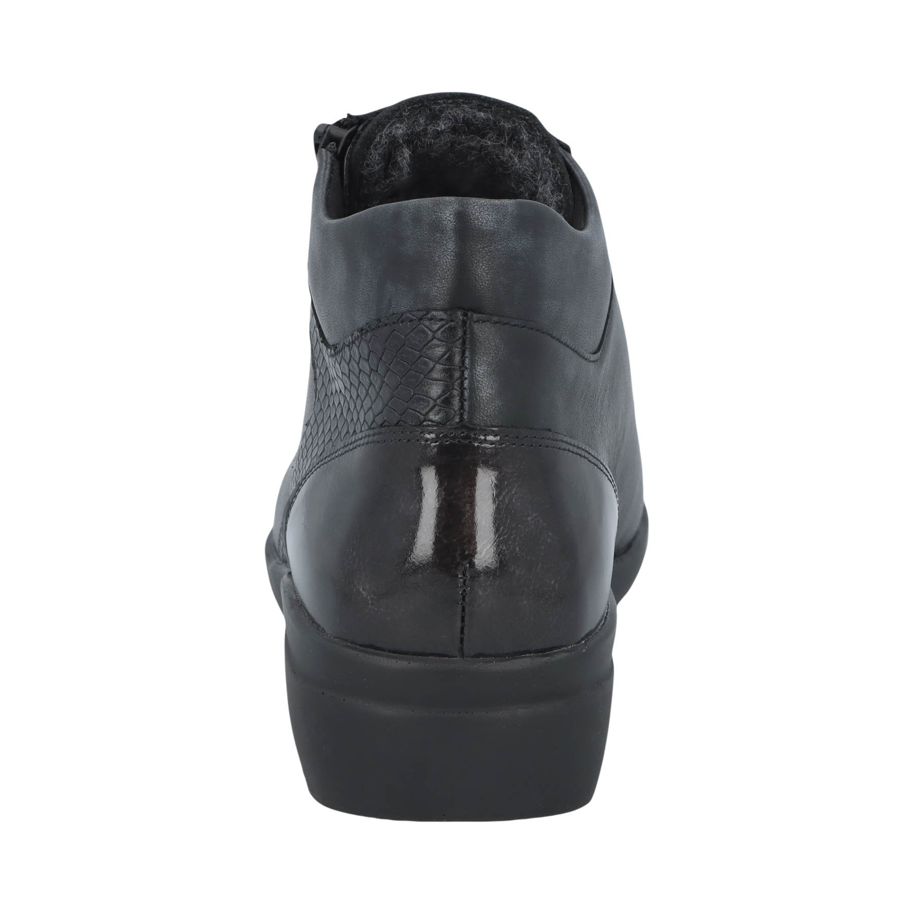 graue stiefel hinteransicht