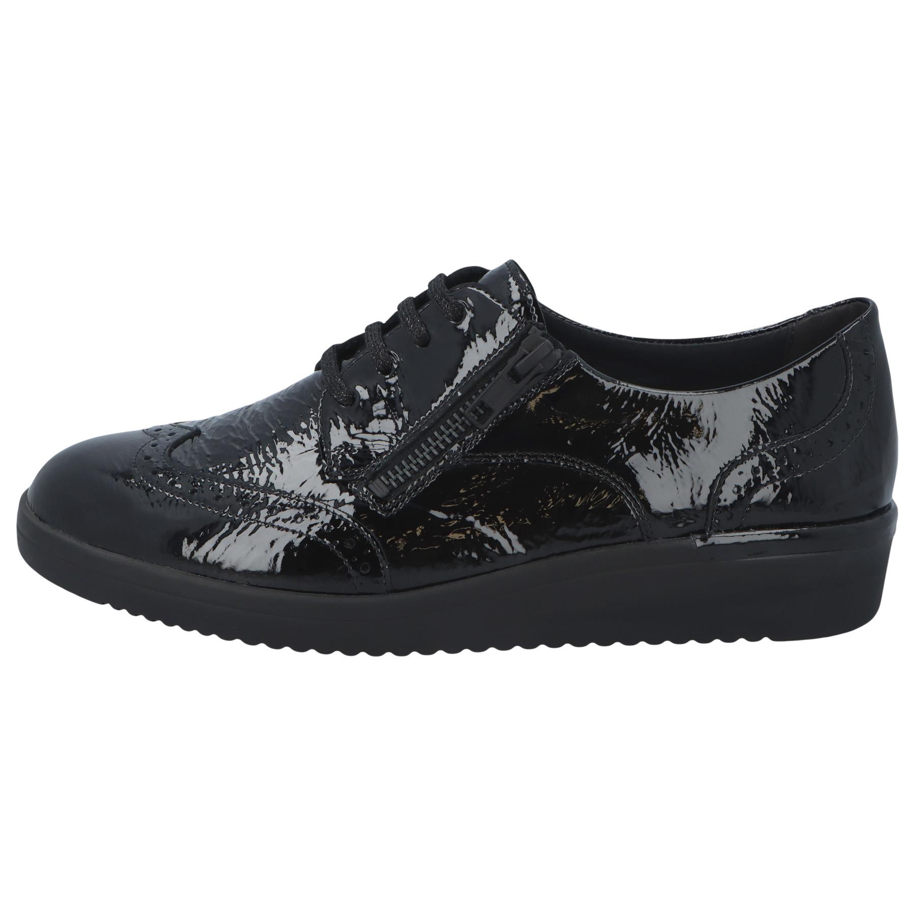 schwarze halbschuh seitenansicht links