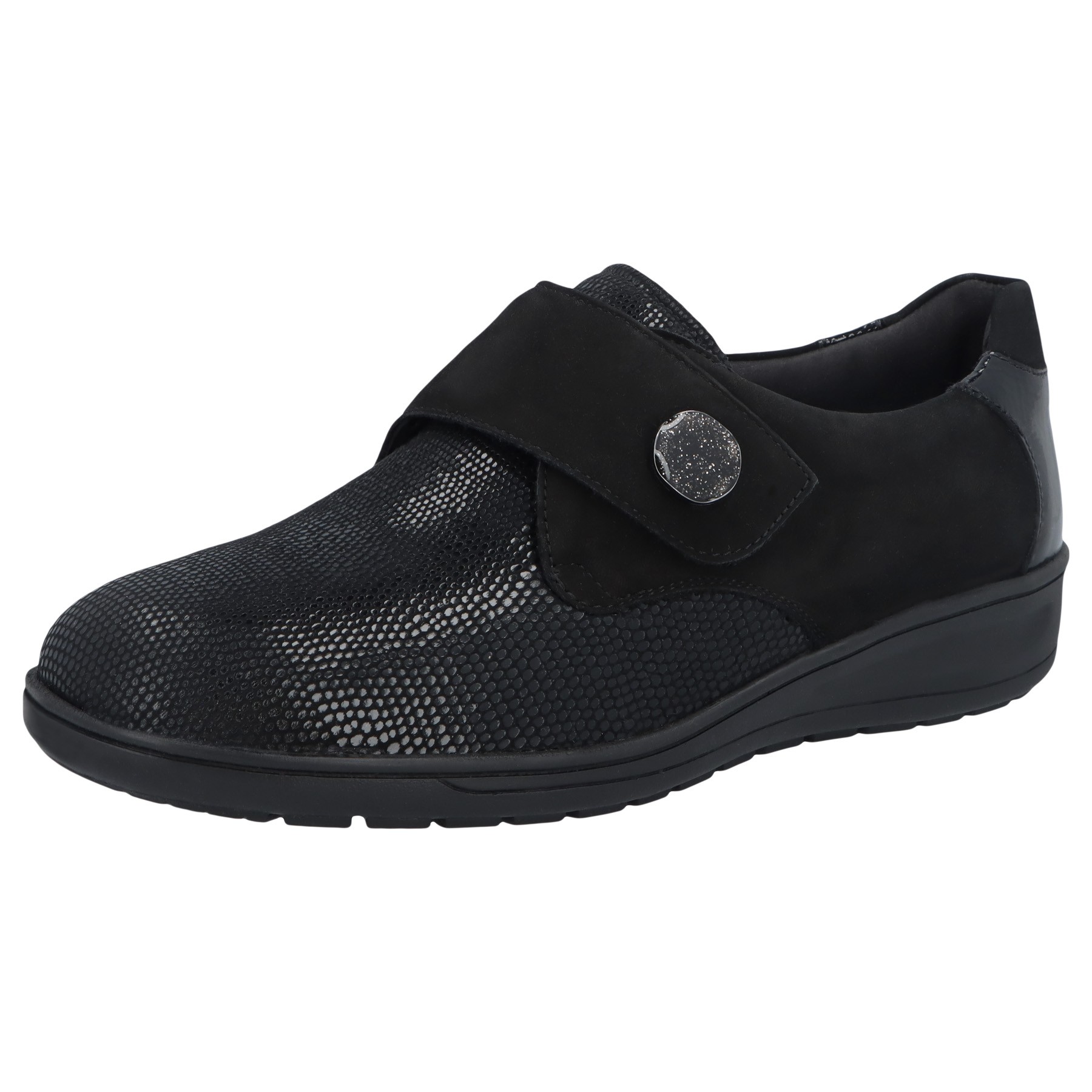 schwarze slipper 3-4 ansicht