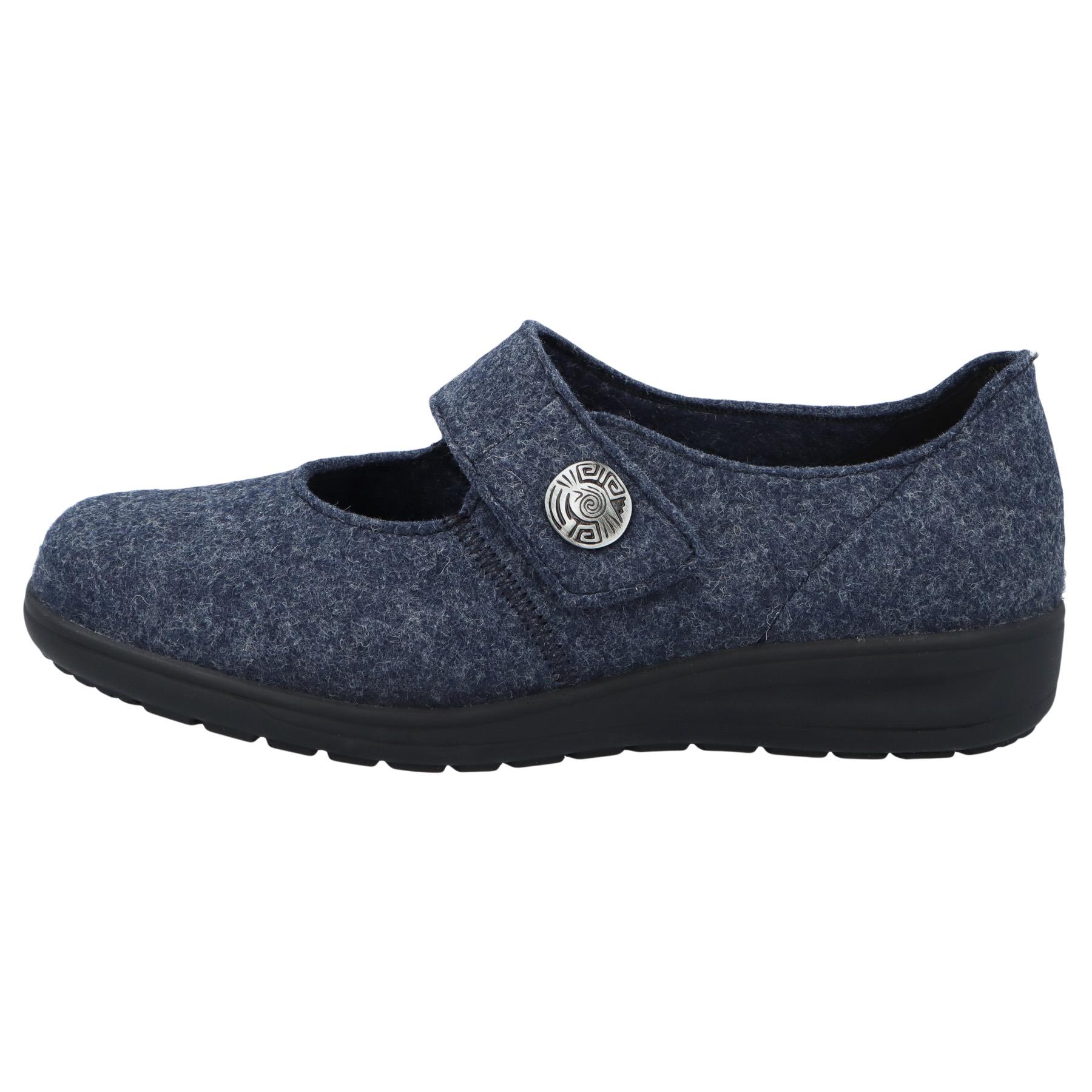 blaue slipper seitenansicht links