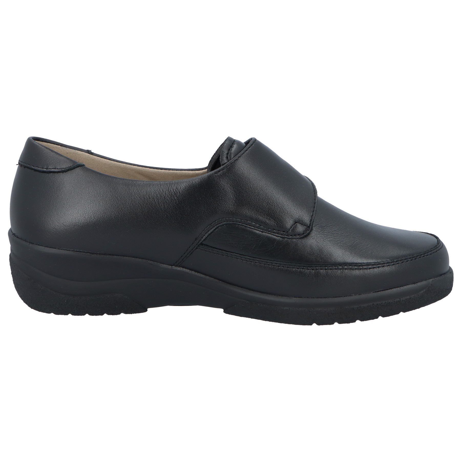 schwarze slipper seitenansicht rechts