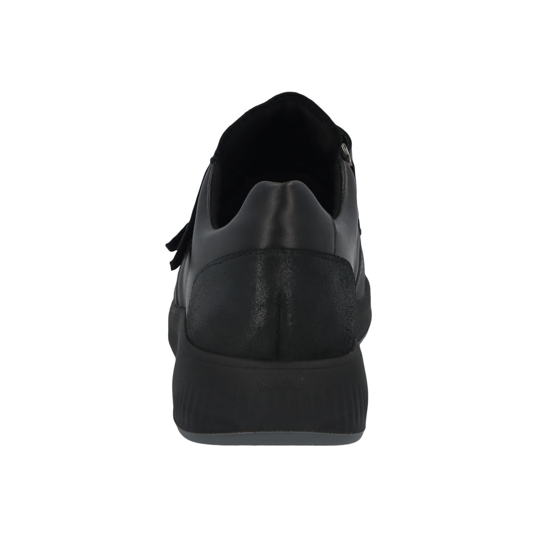 schwarze slipper hinteransicht