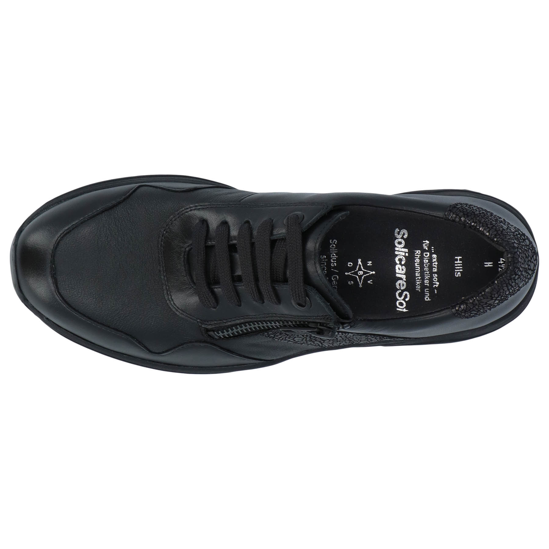 schwarze halbschuh draufsicht