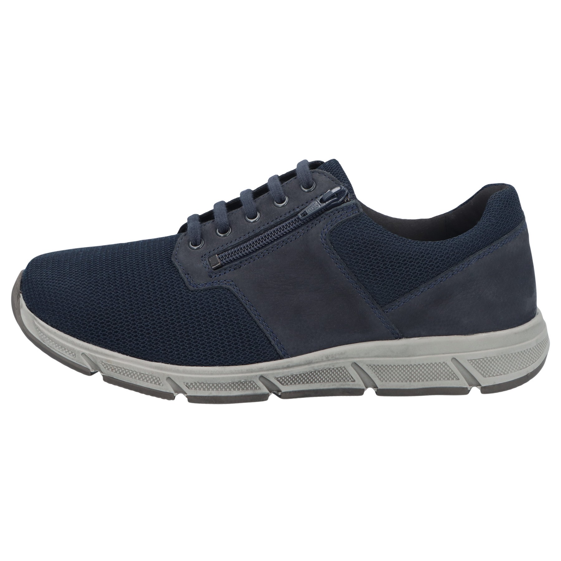 blaue halbschuh seitenansicht links