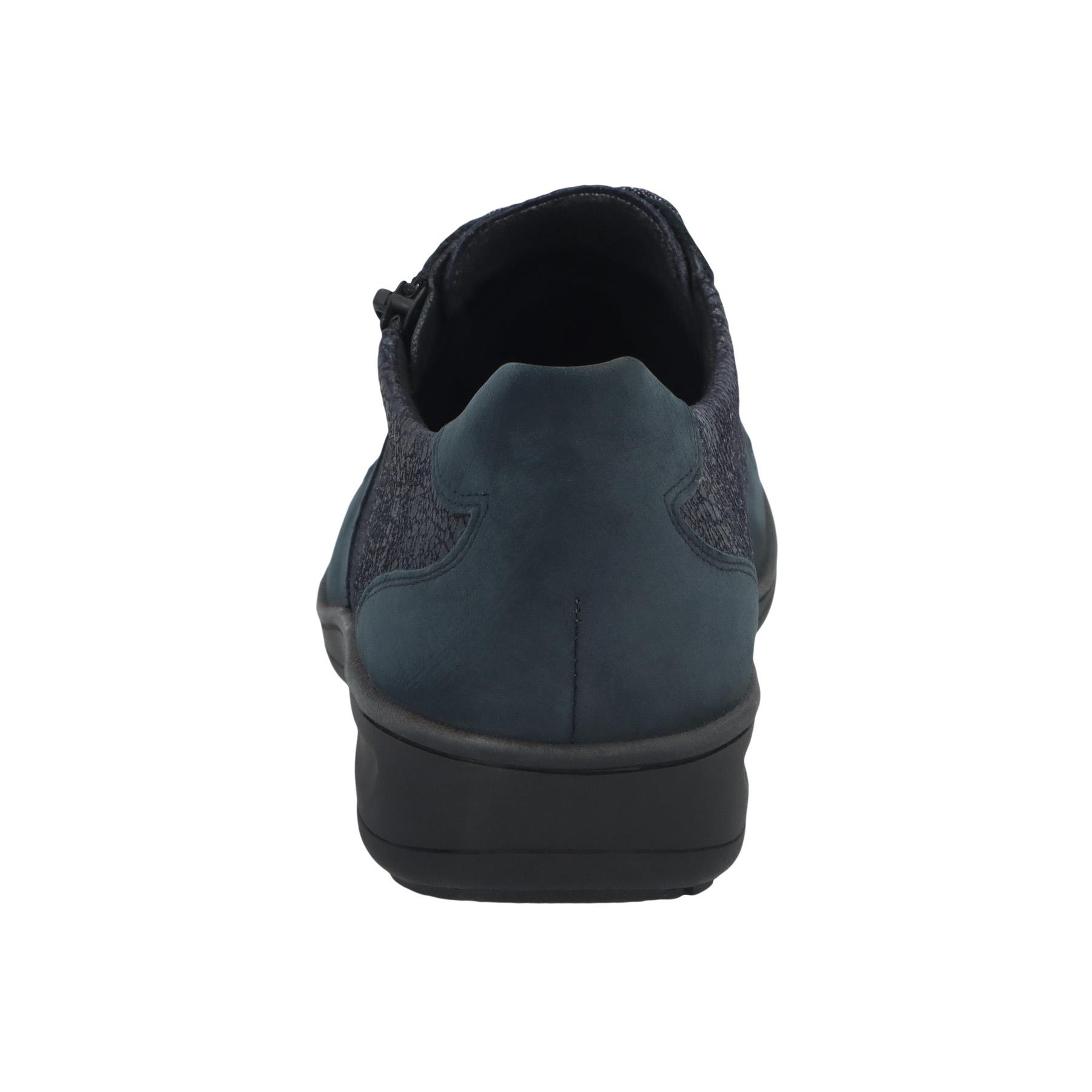 blaue halbschuh hinteransicht