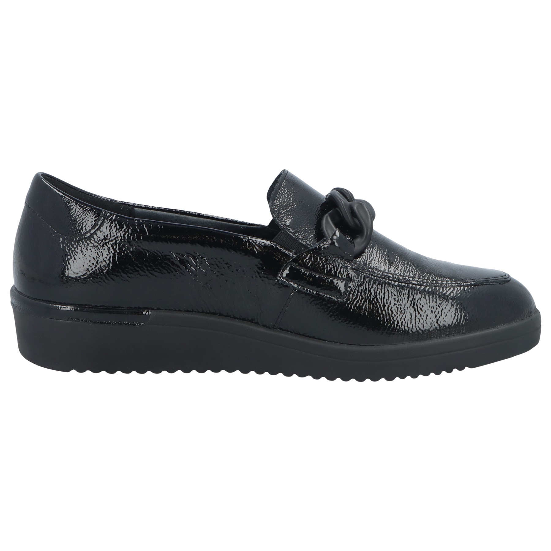schwarze slipper seitenansicht rechts