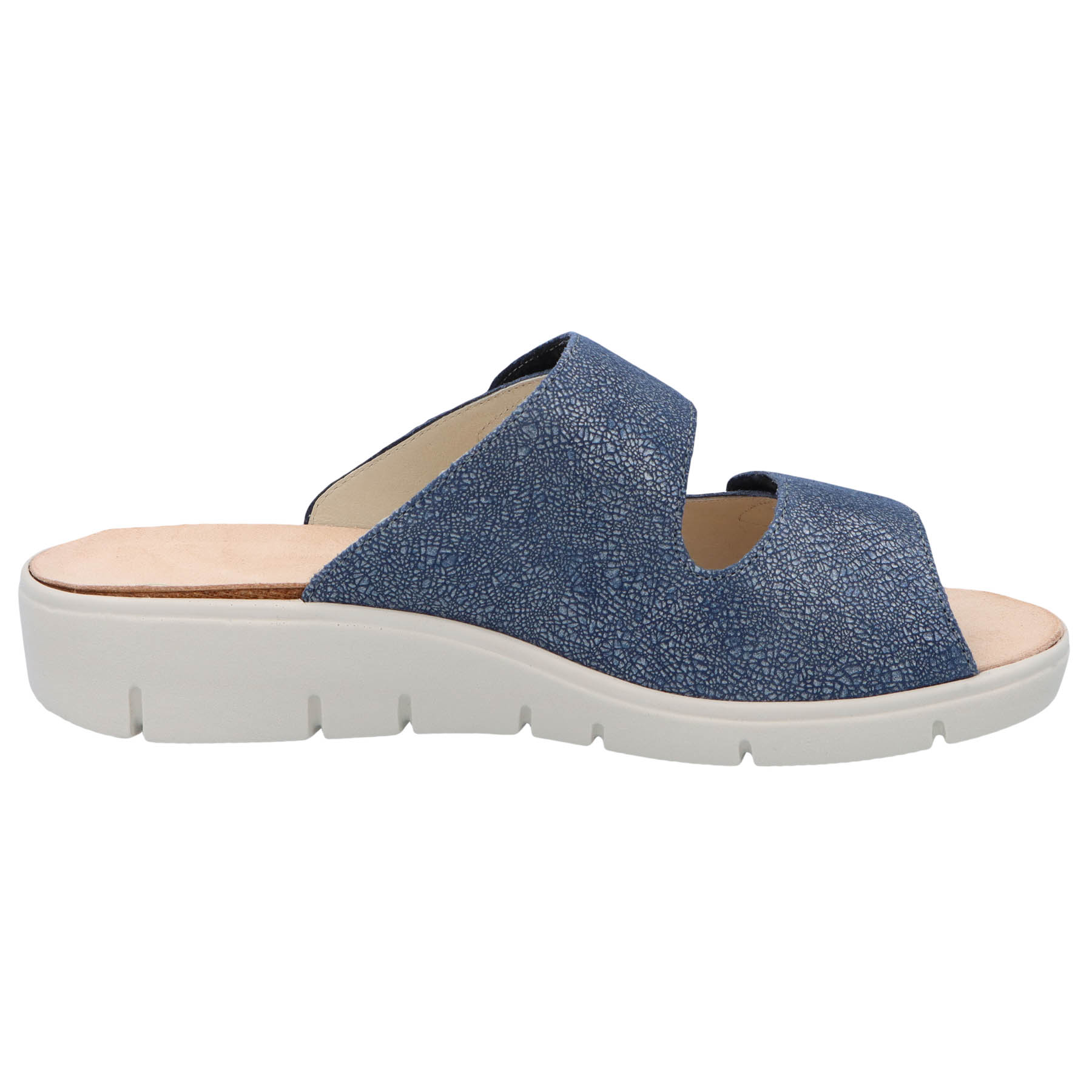 blaue pantolette seitenansicht rechts