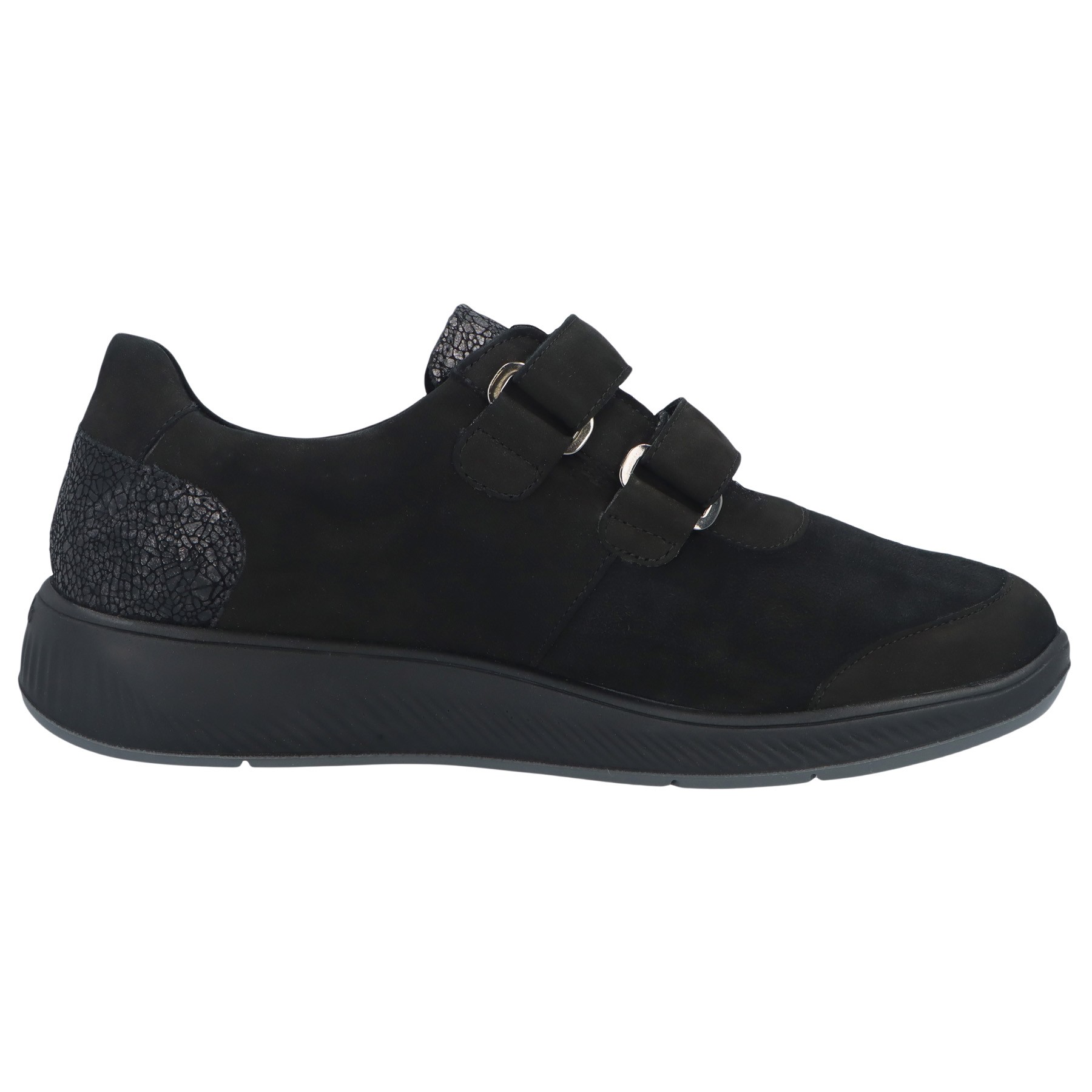 schwarze slipper seitenansicht rechts