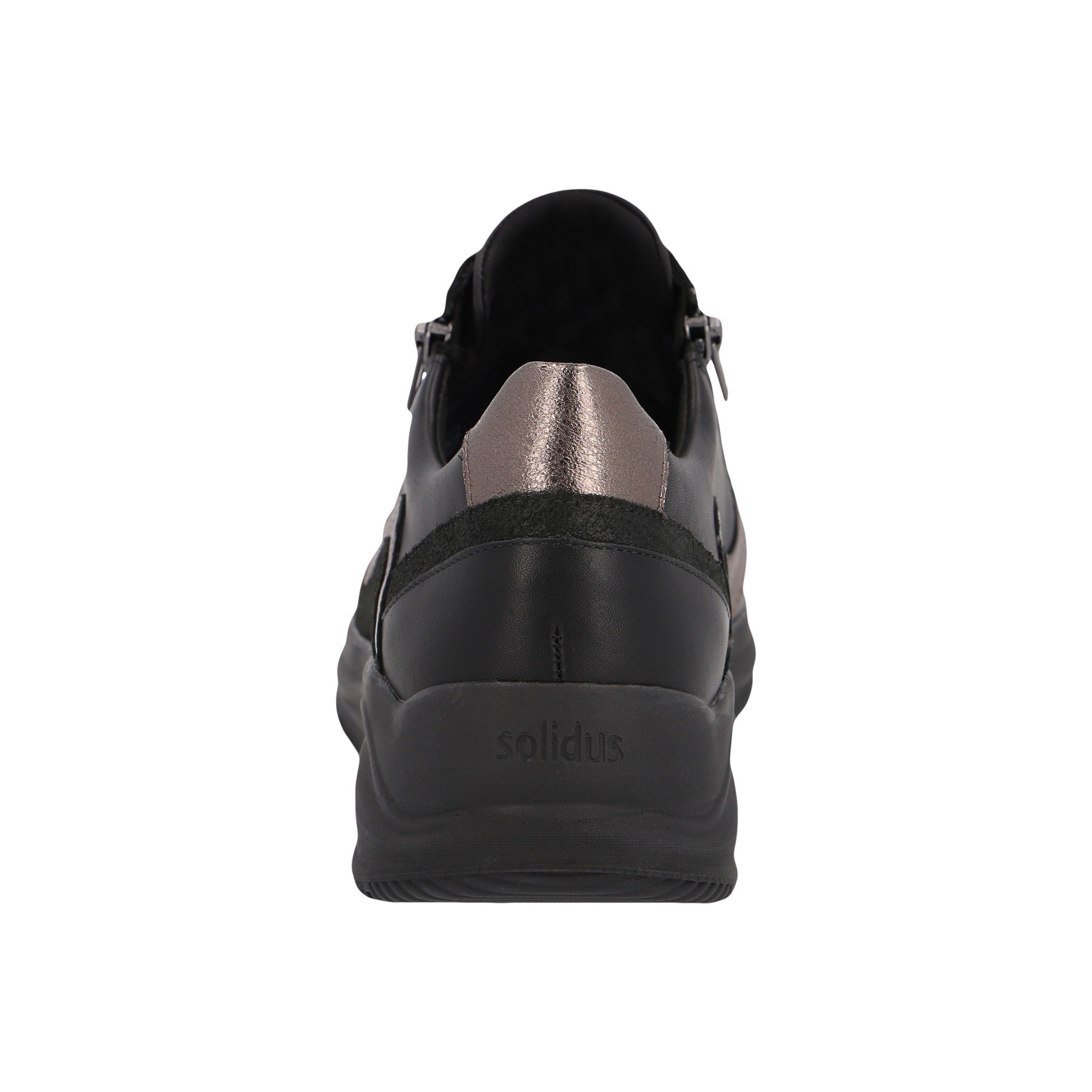 schwarze halbschuh hinteransicht