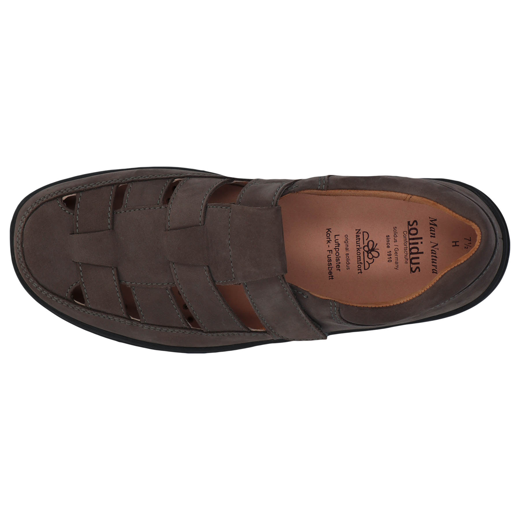 graue slipper draufsicht