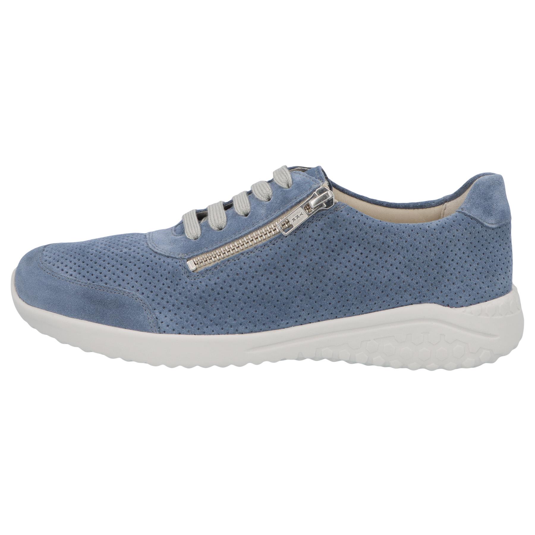 blaue halbschuh seitenansicht links