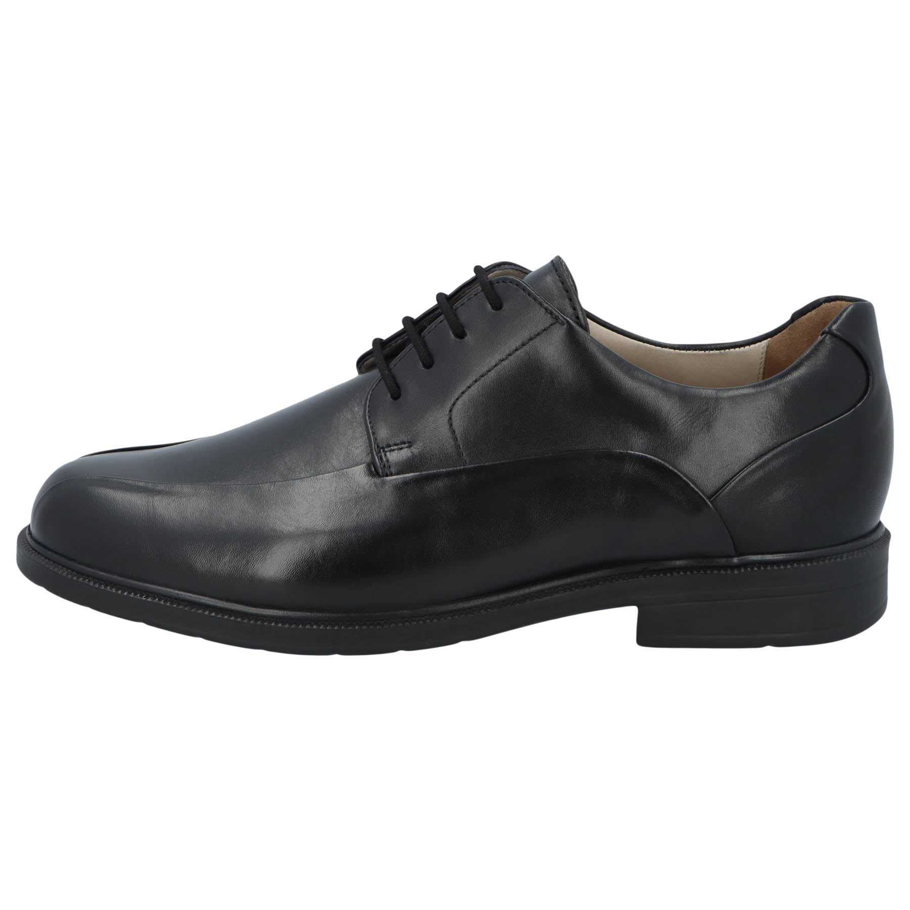 schwarze halbschuh seitenansicht links