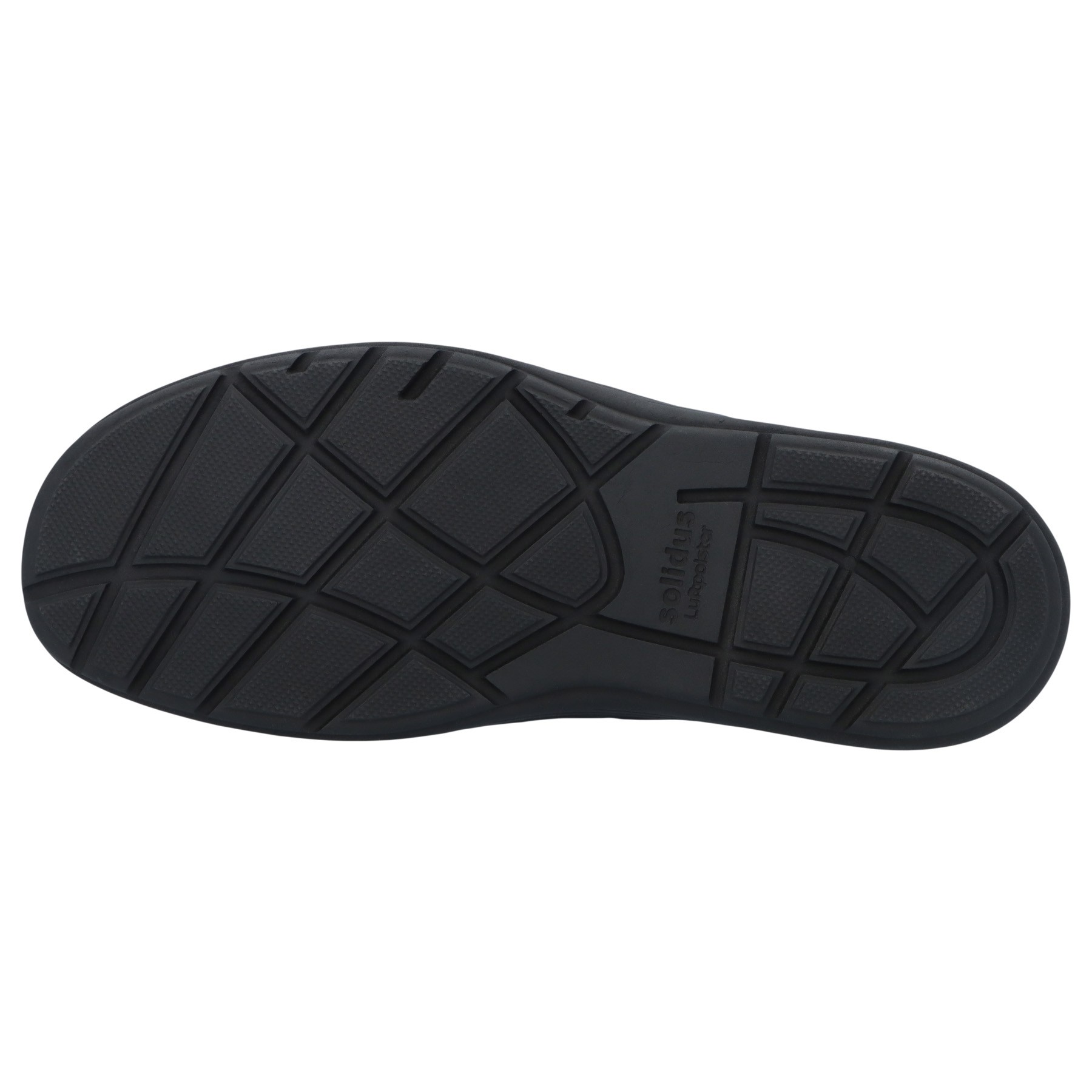 schwarze slipper sohlenansicht