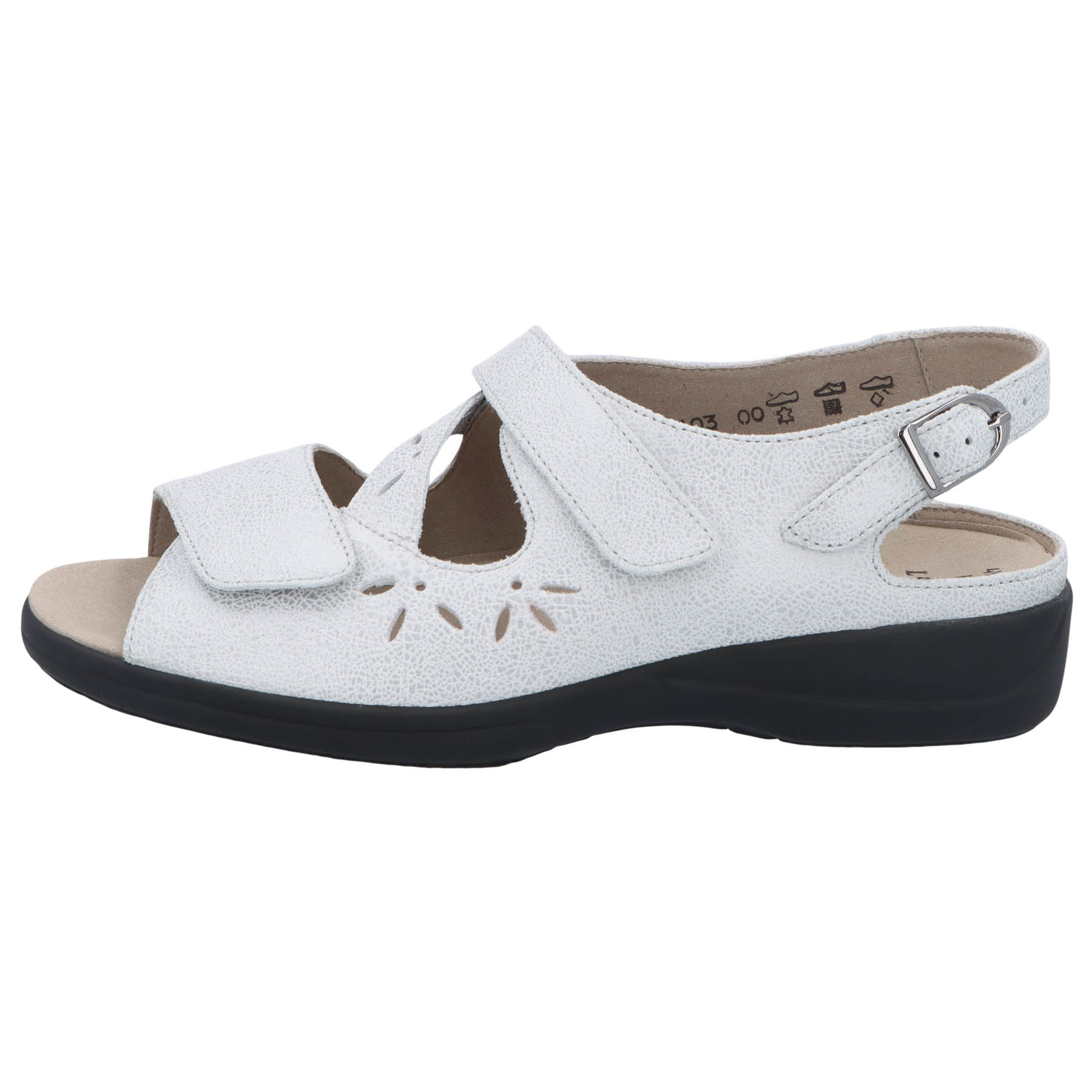 weiße sandale seitenansicht links