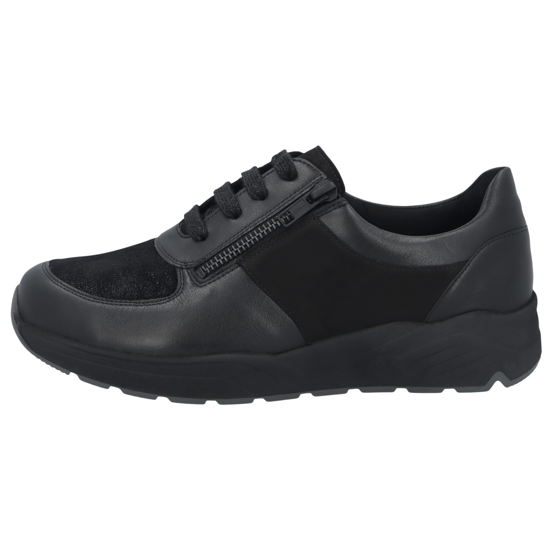 schwarze halbschuh seitenansicht links