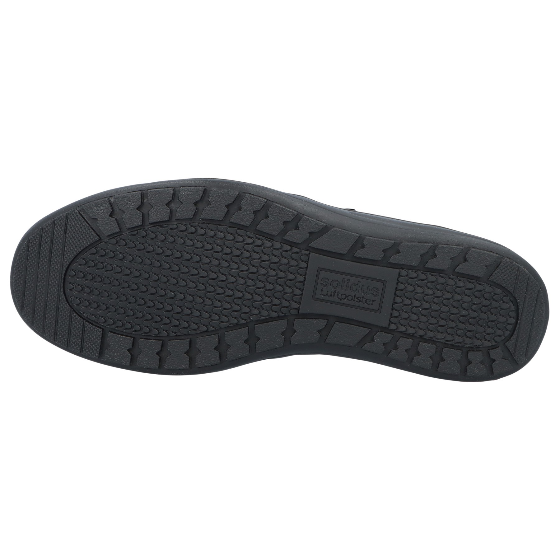 schwarze slipper sohlenansicht