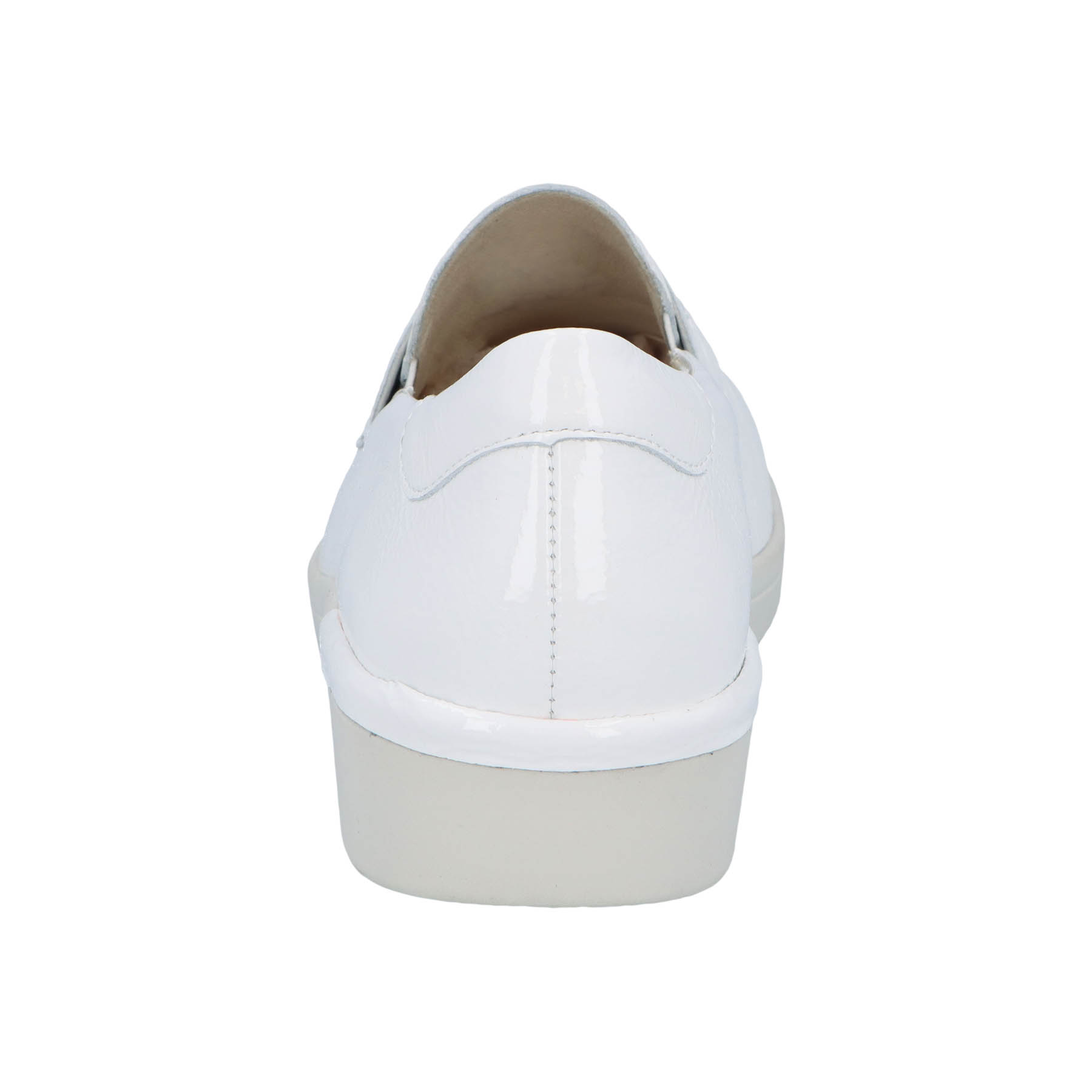 weiße slipper hinteransicht