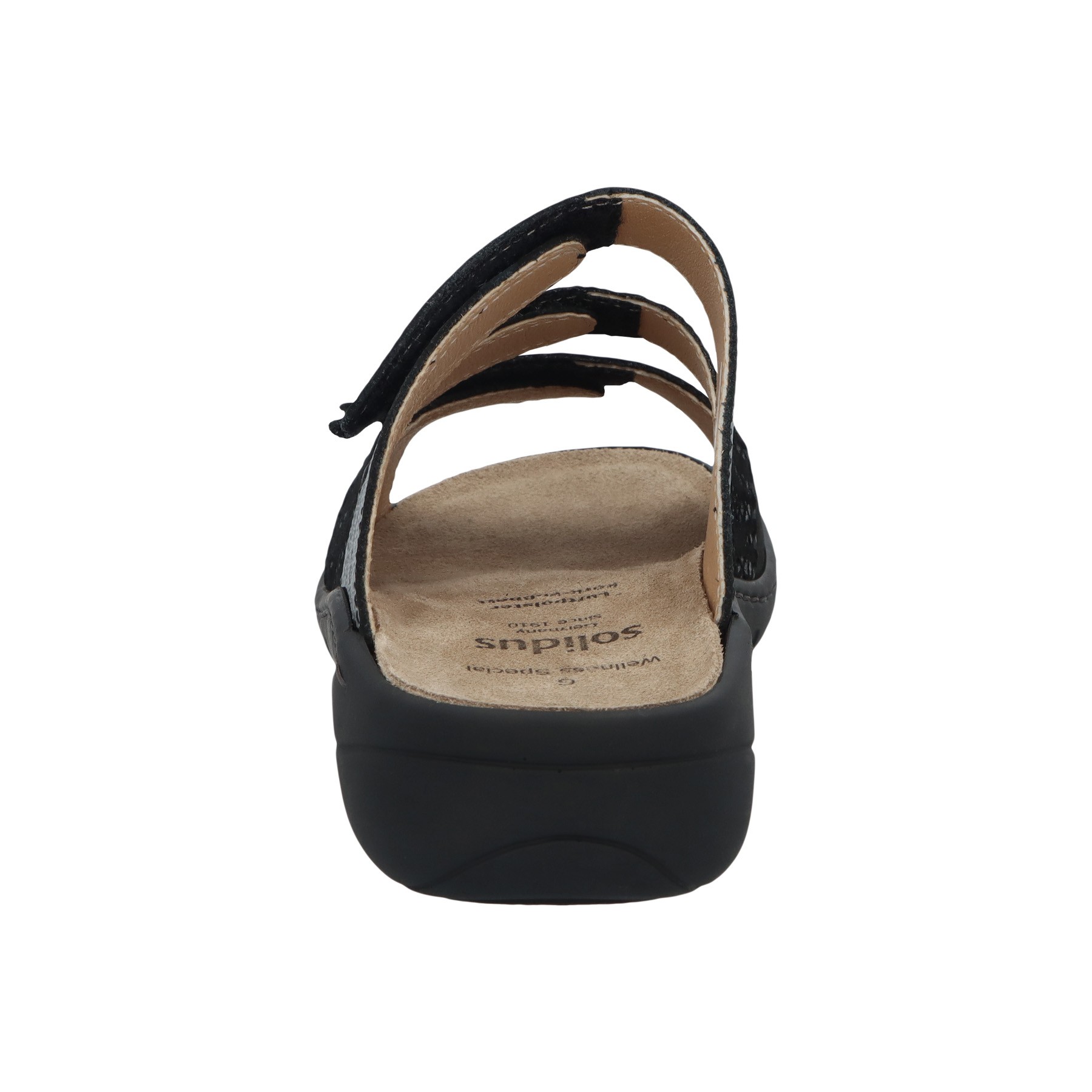 schwarze pantolette hinteransicht