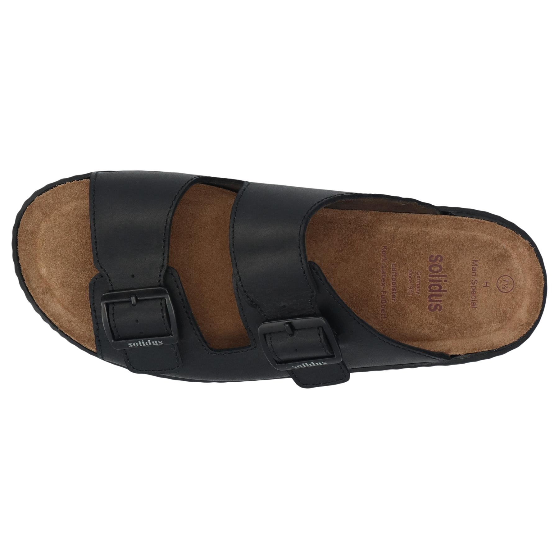 schwarze sandale draufsicht