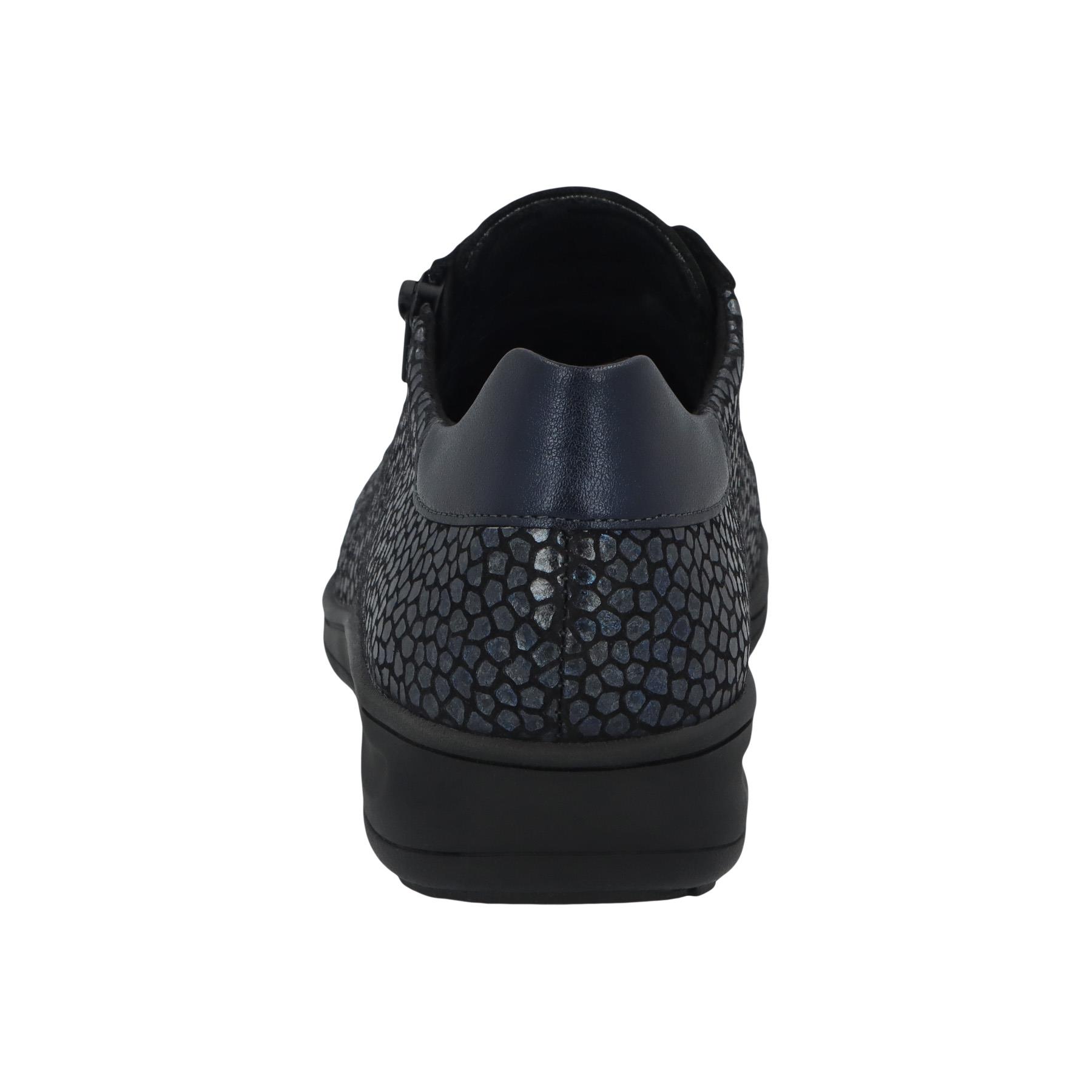 blaue halbschuh hinteransicht