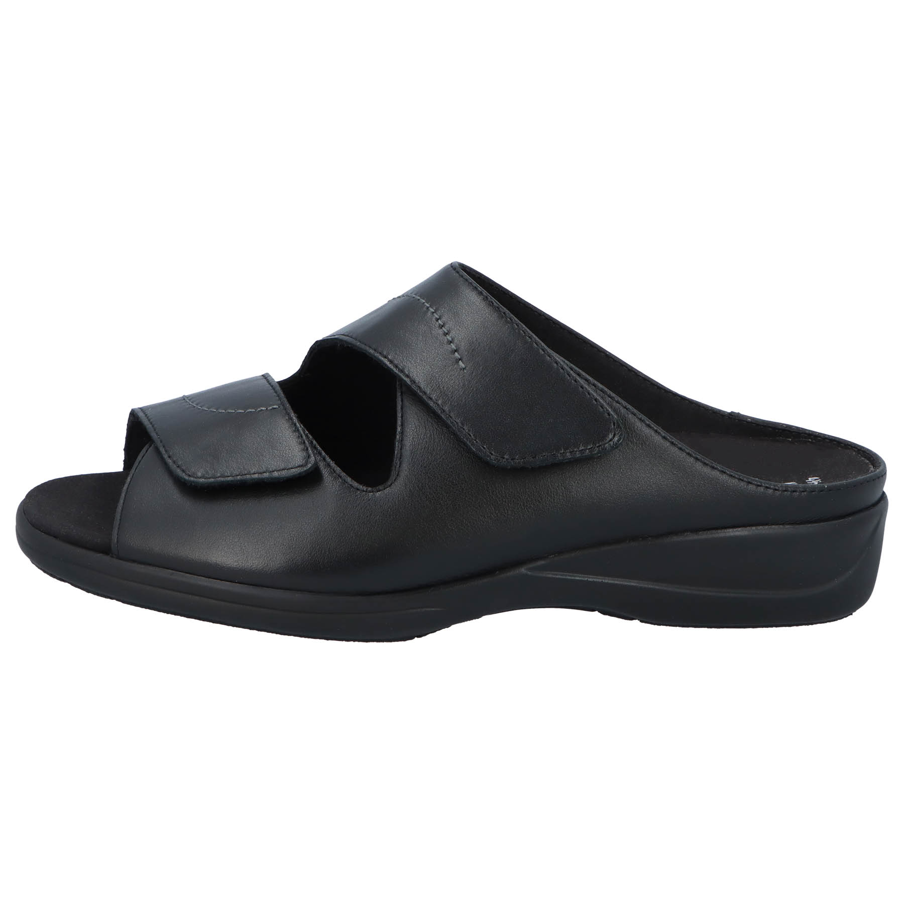 schwarze pantolette seitenansicht links