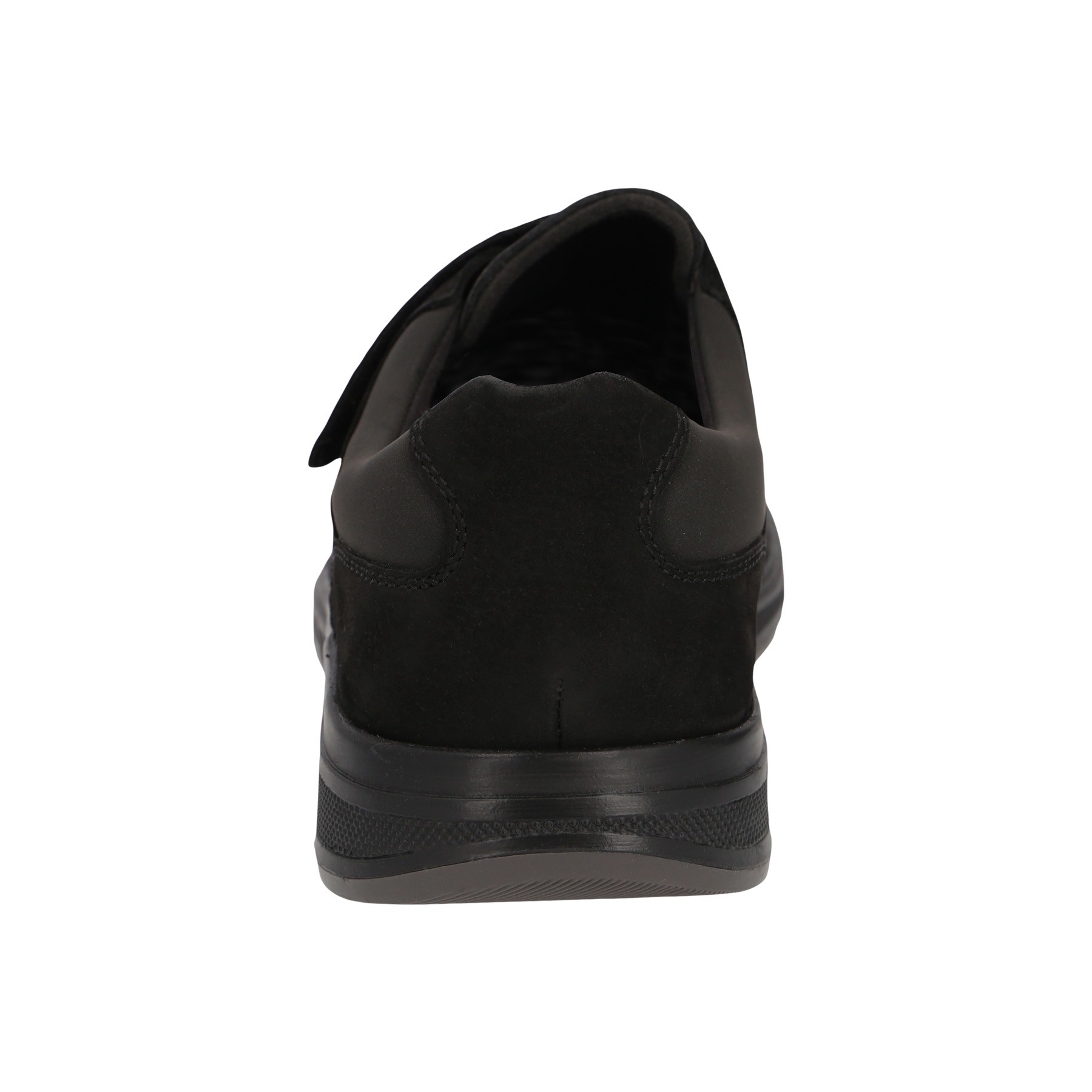 schwarze slipper hinteransicht