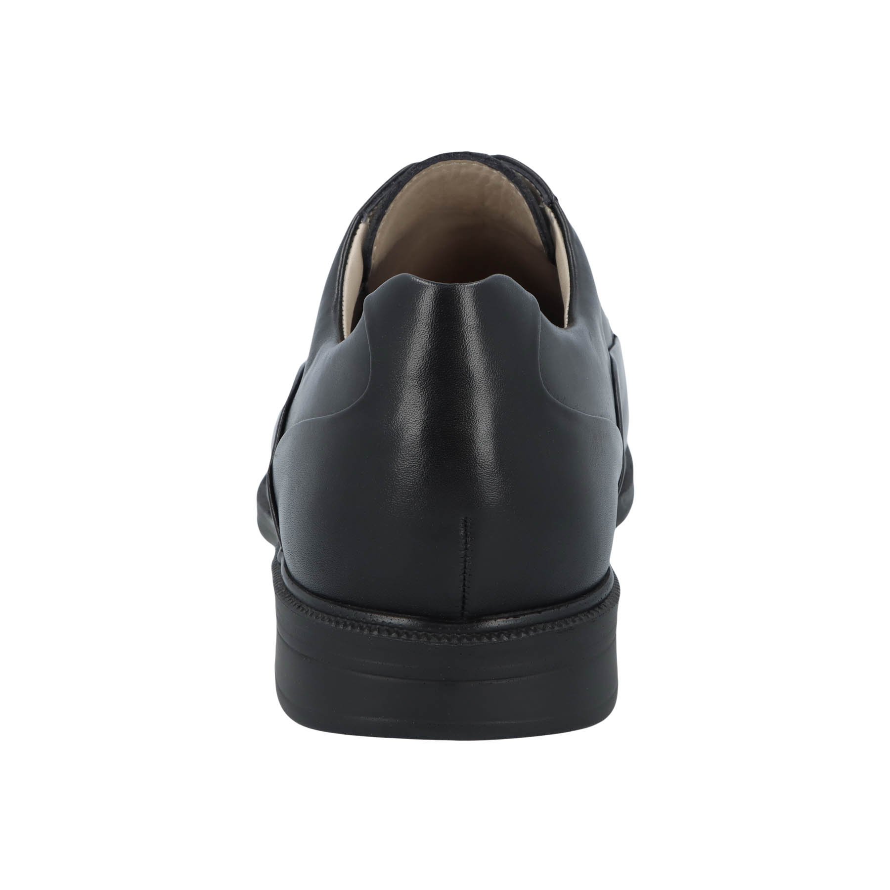 schwarze halbschuh hinteransicht