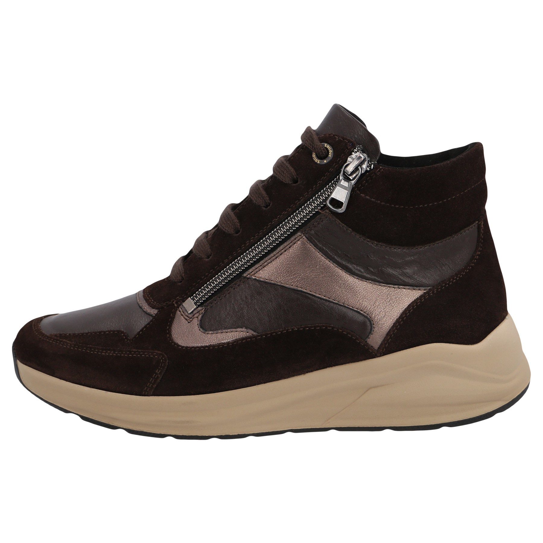 braune stiefel seitenansicht links