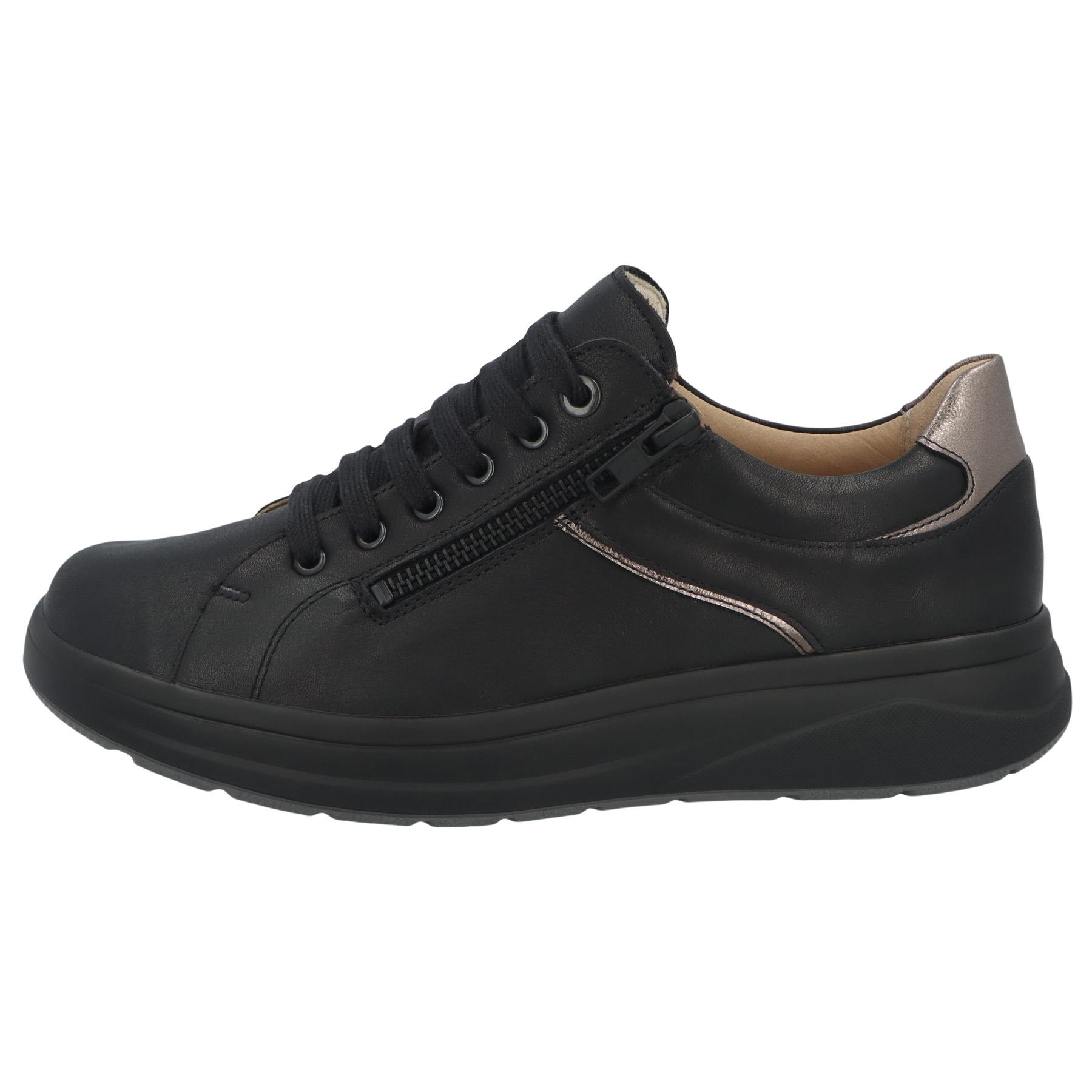 schwarze halbschuh seitenansicht links