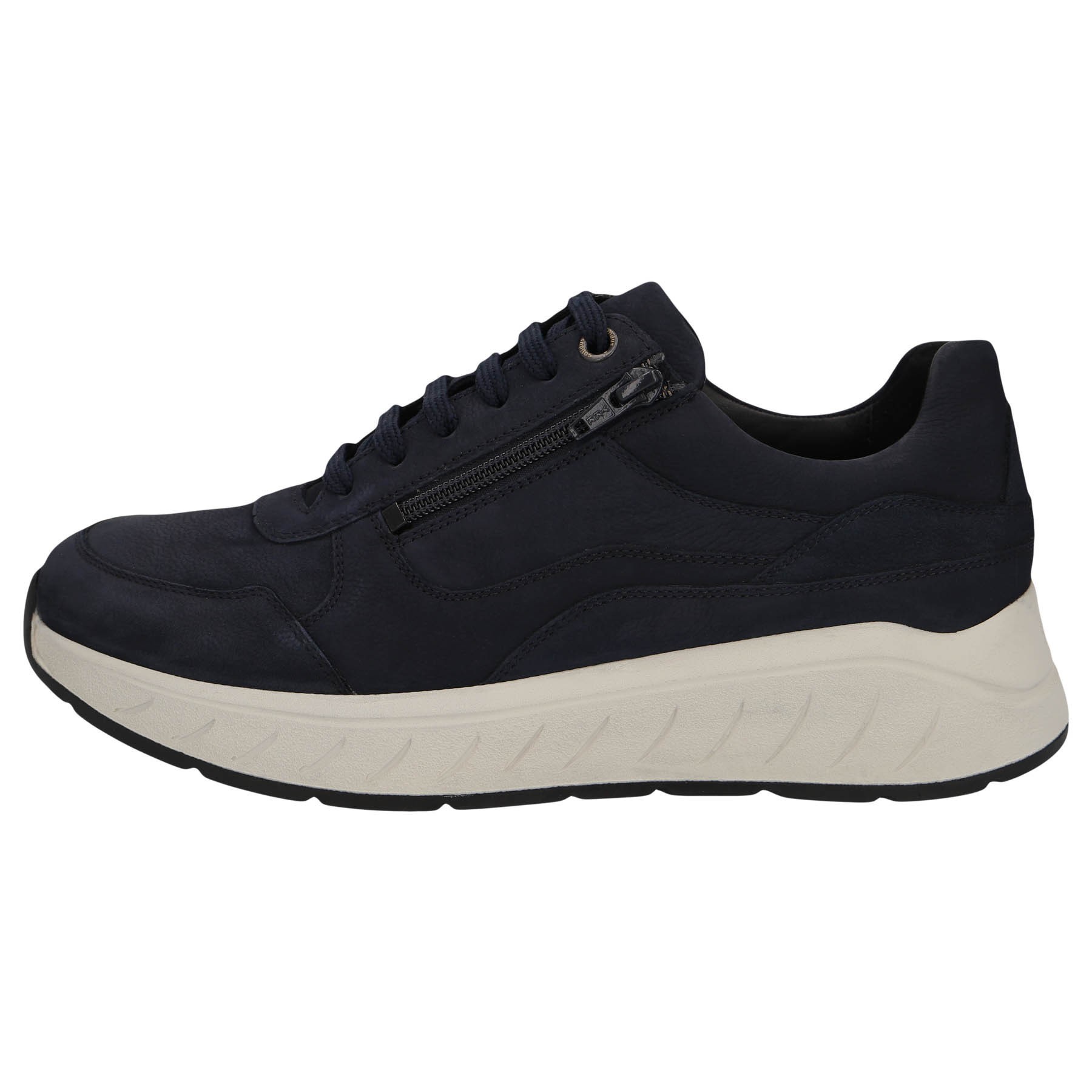 blaue halbschuh seitenansicht links