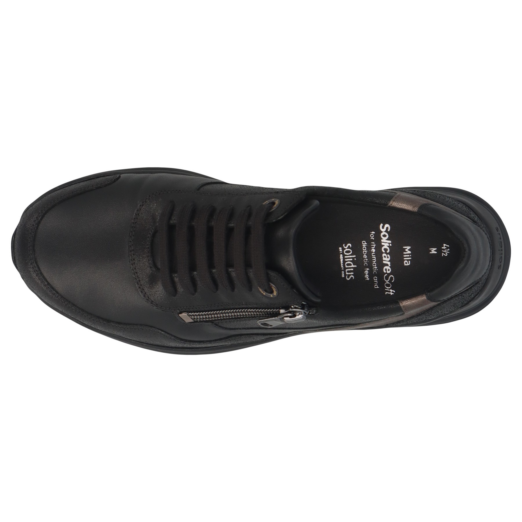 schwarze halbschuh draufsicht