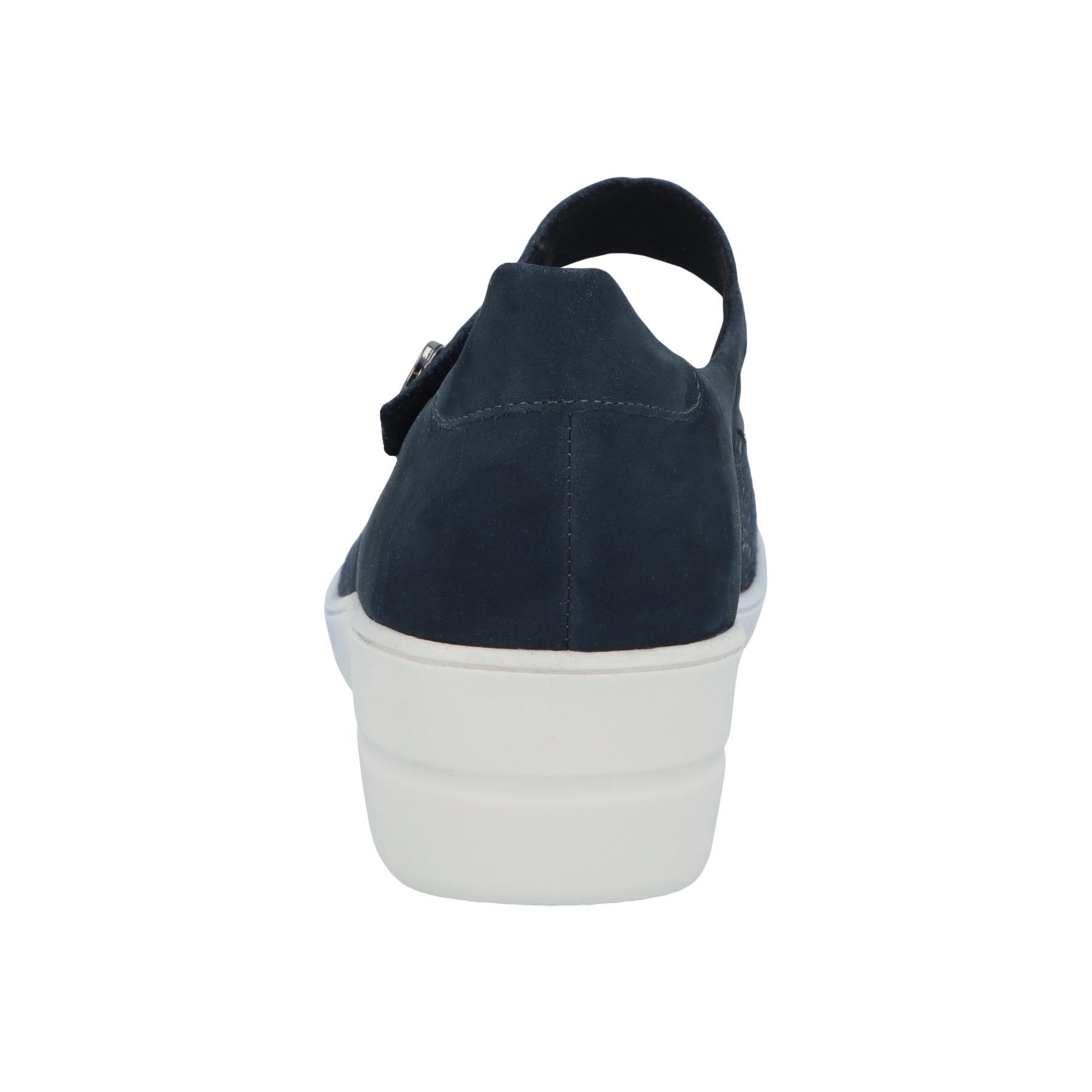 blaue halbschuh hinteransicht