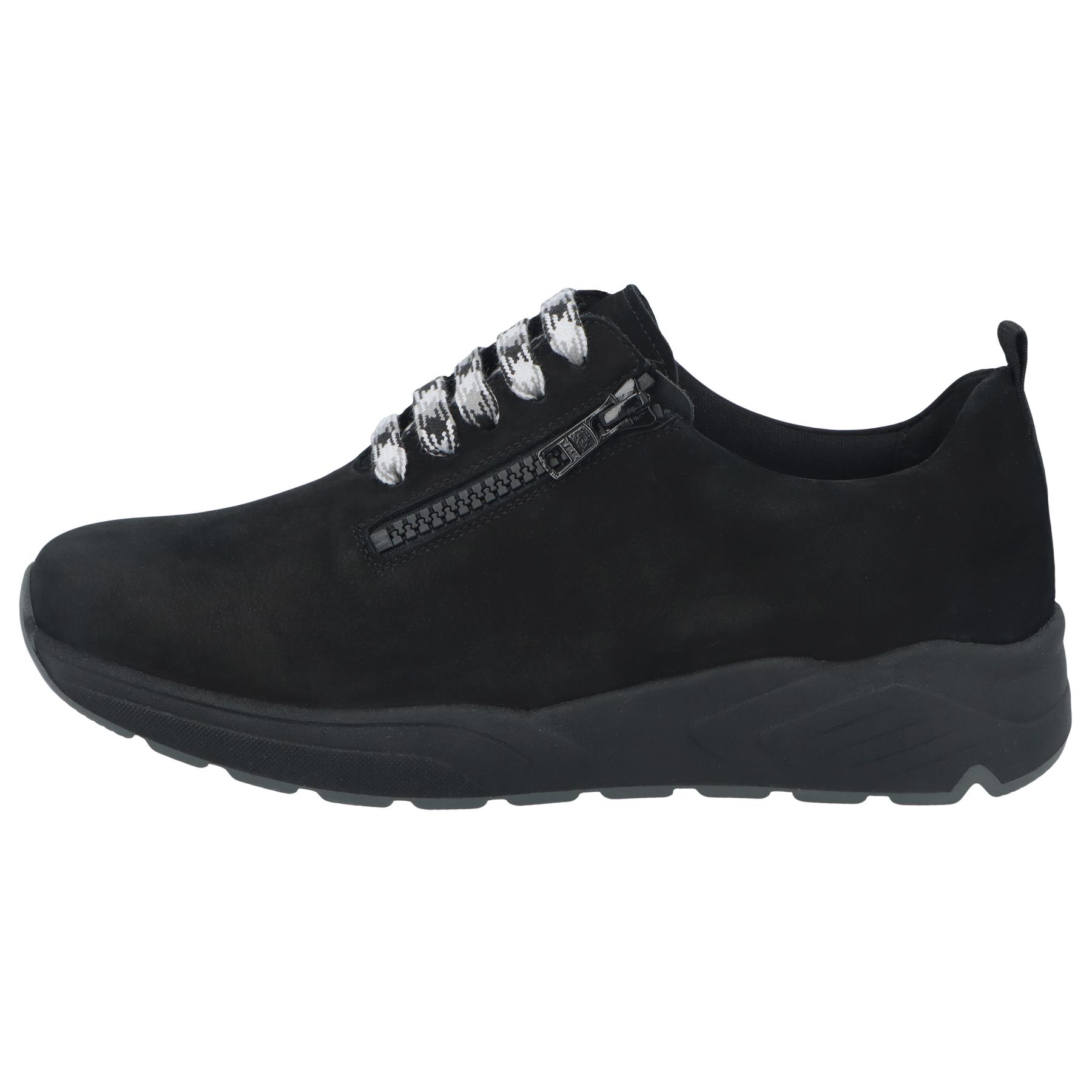 schwarze halbschuh seitenansicht links