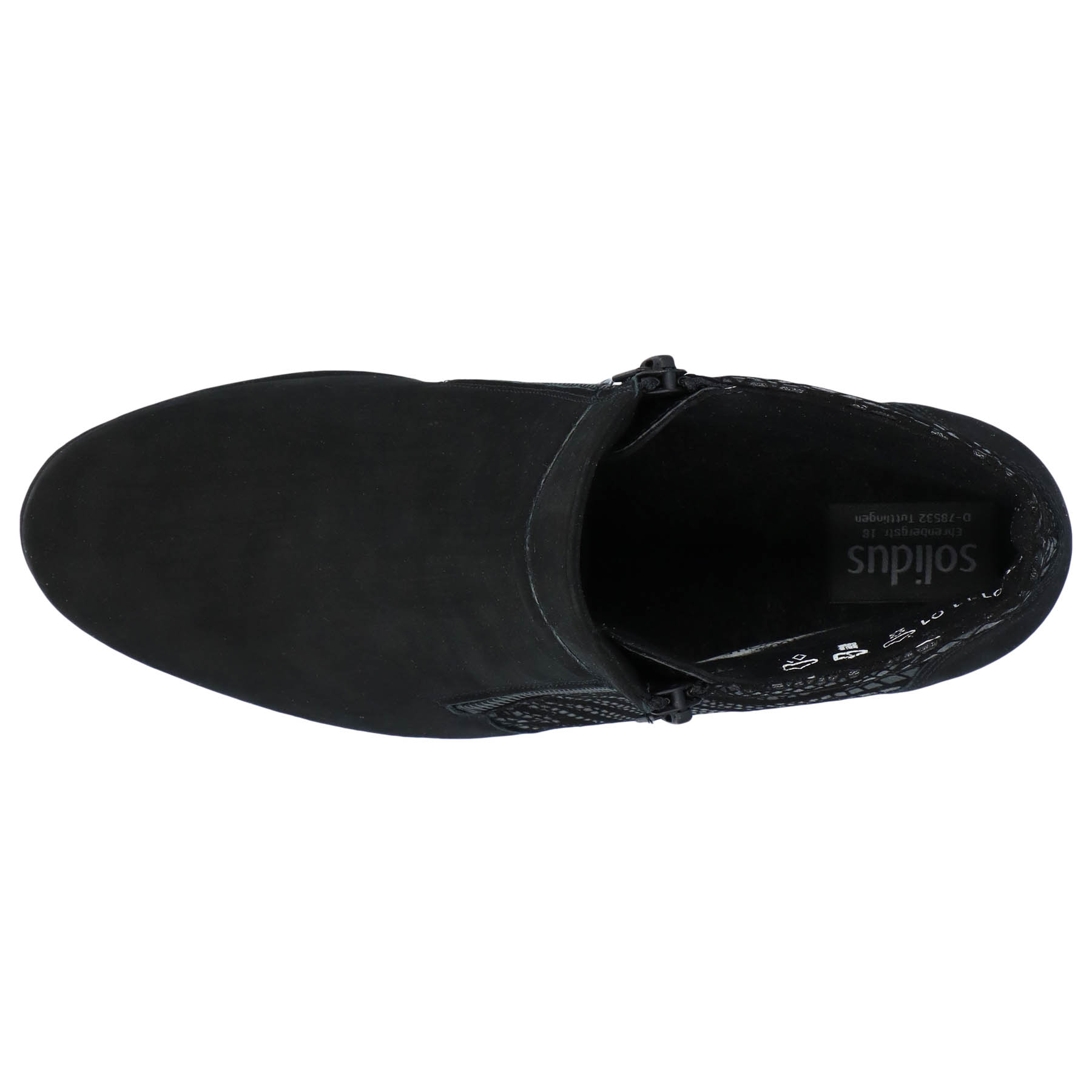 schwarze stiefel draufsicht