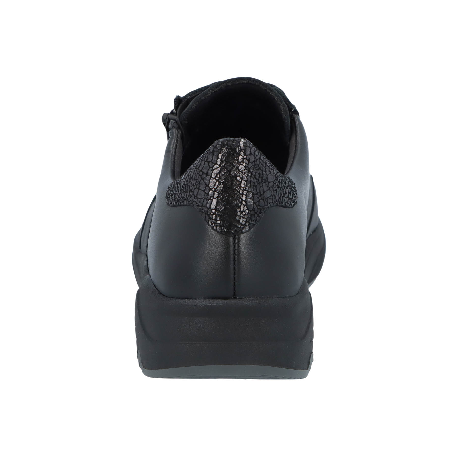 schwarze halbschuh hinteransicht