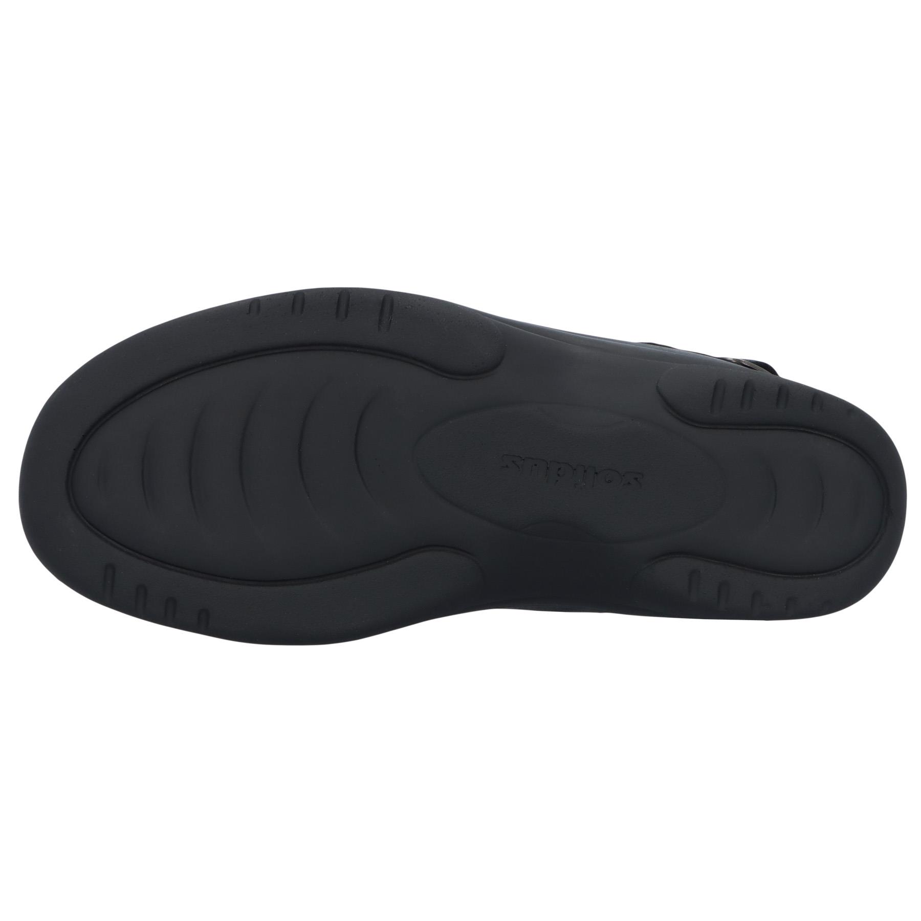 schwarze sandale sohlenansicht