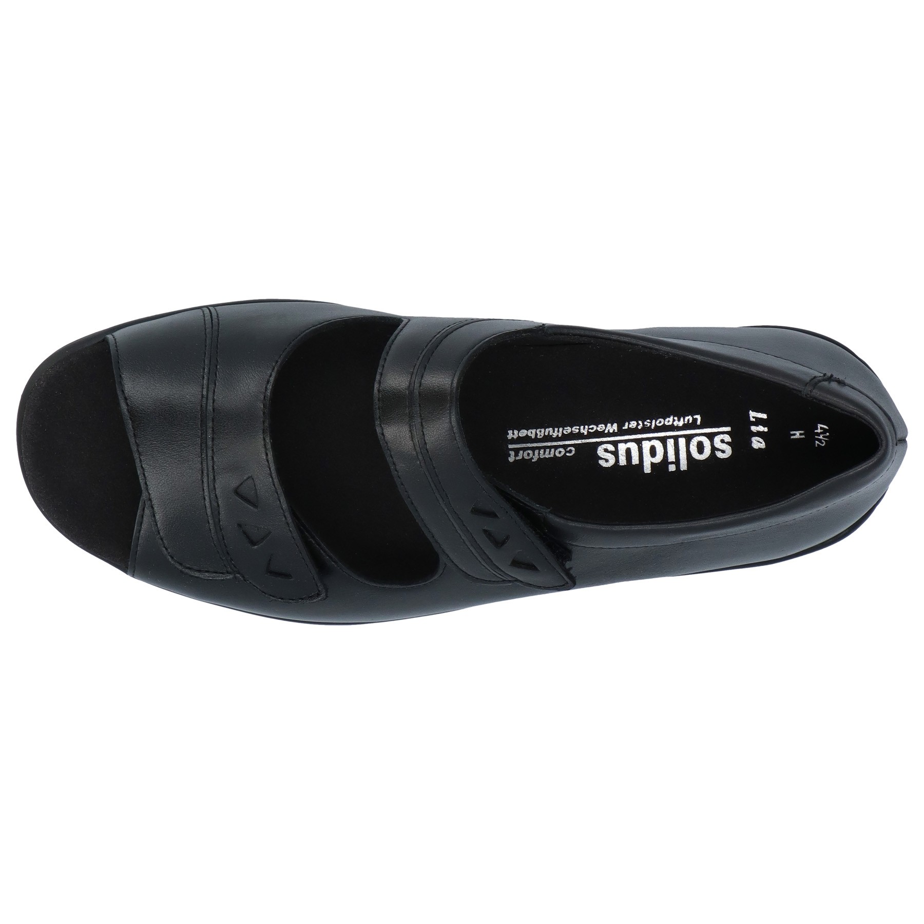 schwarze sandale draufsicht